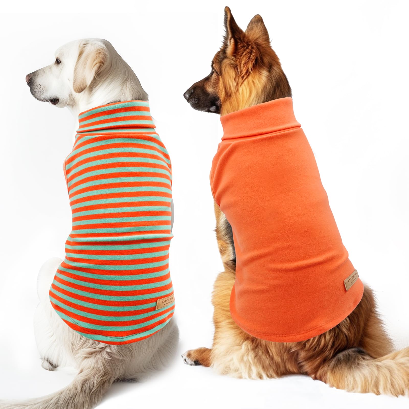 Kyeese 2Pack Dog Sweater Stretchy Large Dog Sweater Pullover Dog Sweatshirt Soft Dog Sweaters For Medium Dogs Male Warm Dog Coat