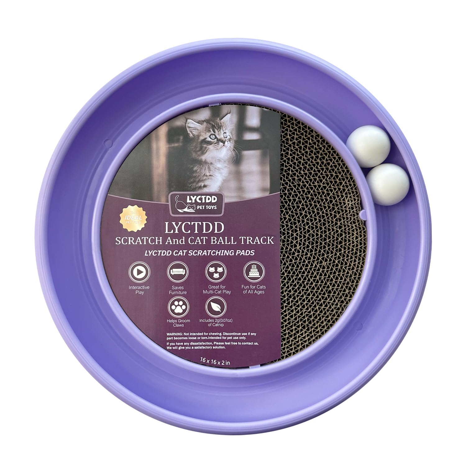 Lyctdd Interactive Cat Ball Track Toy For Indoor Cats, Cat Scratching Board & Exercise Set For Bored Indoor Adult And Kitten Men