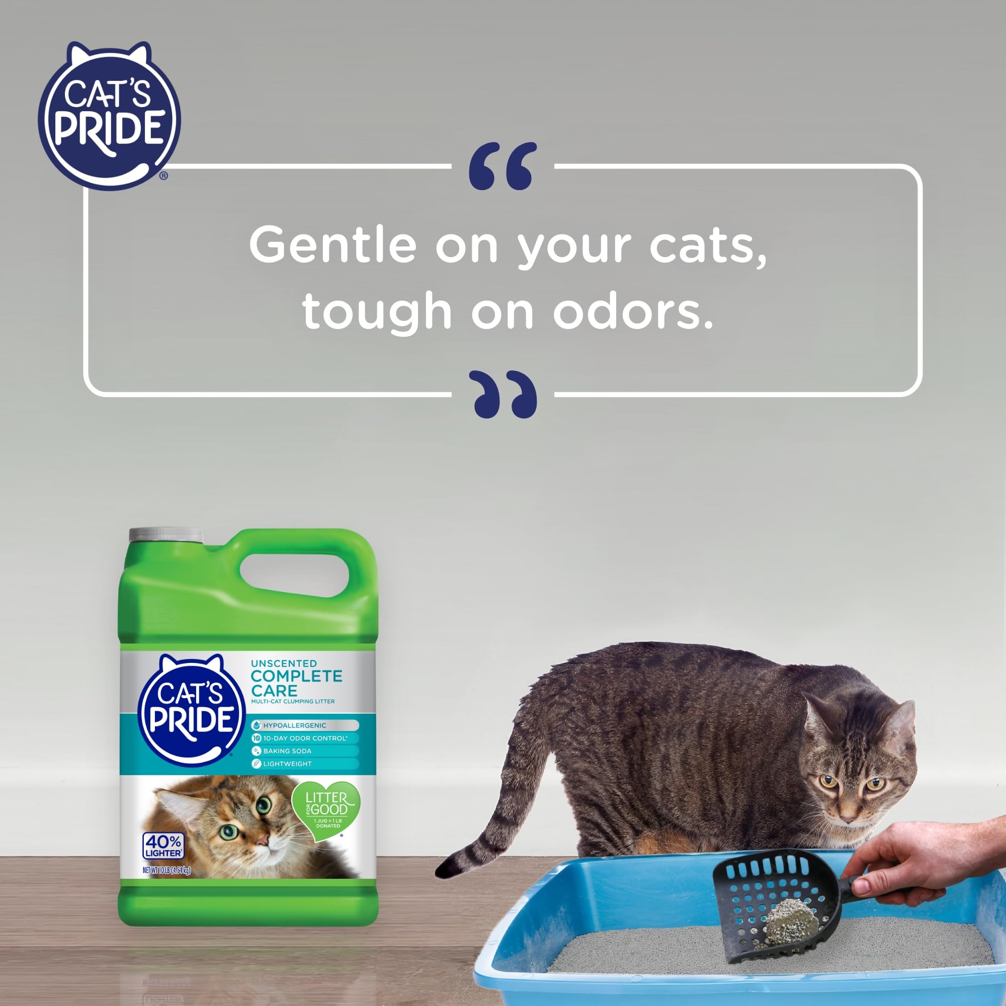 Cat'S Pride Premium Lightweight Clumping Litter: Complete Care - Up To 10 Days Of Powerful Odor Control - Hypoallergenic - Multi-Cat, Unscented, 10 Pounds