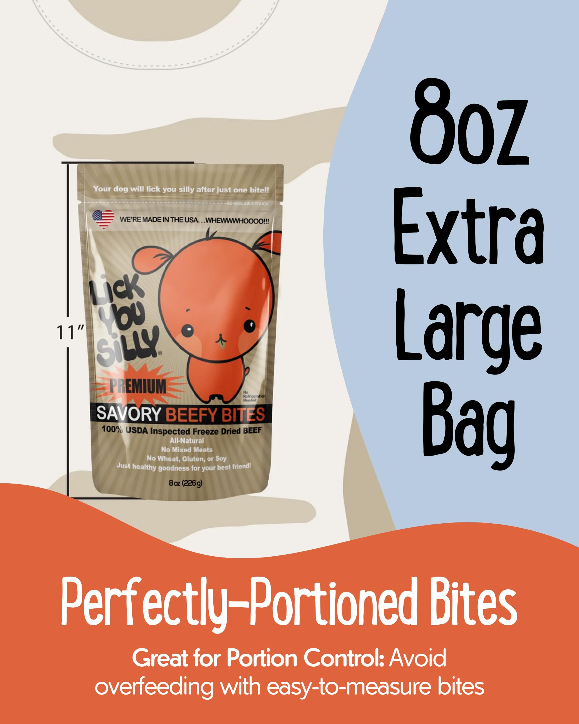 Lick You Silly Freeze-Dried Beef Liver Dog Treats | High-Protein Training Snacks for Dogs & Puppies | Grain-Free Pet Treats for