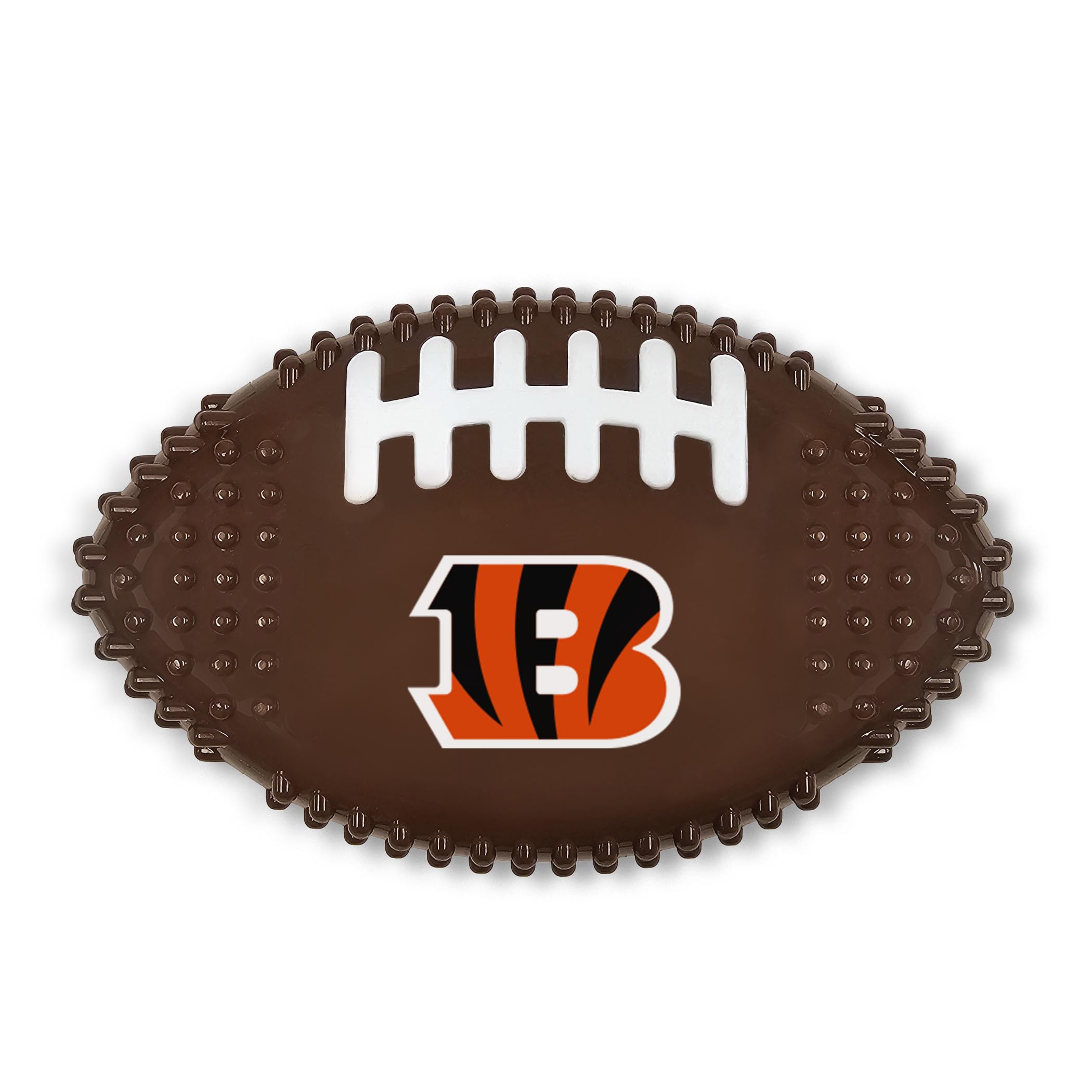 Nfl Cincinnati Bengals Bacon-Flavored Dog Bone Football Chew Toy - Indestructible, Strong, Durable Toy For Aggressive Chewers