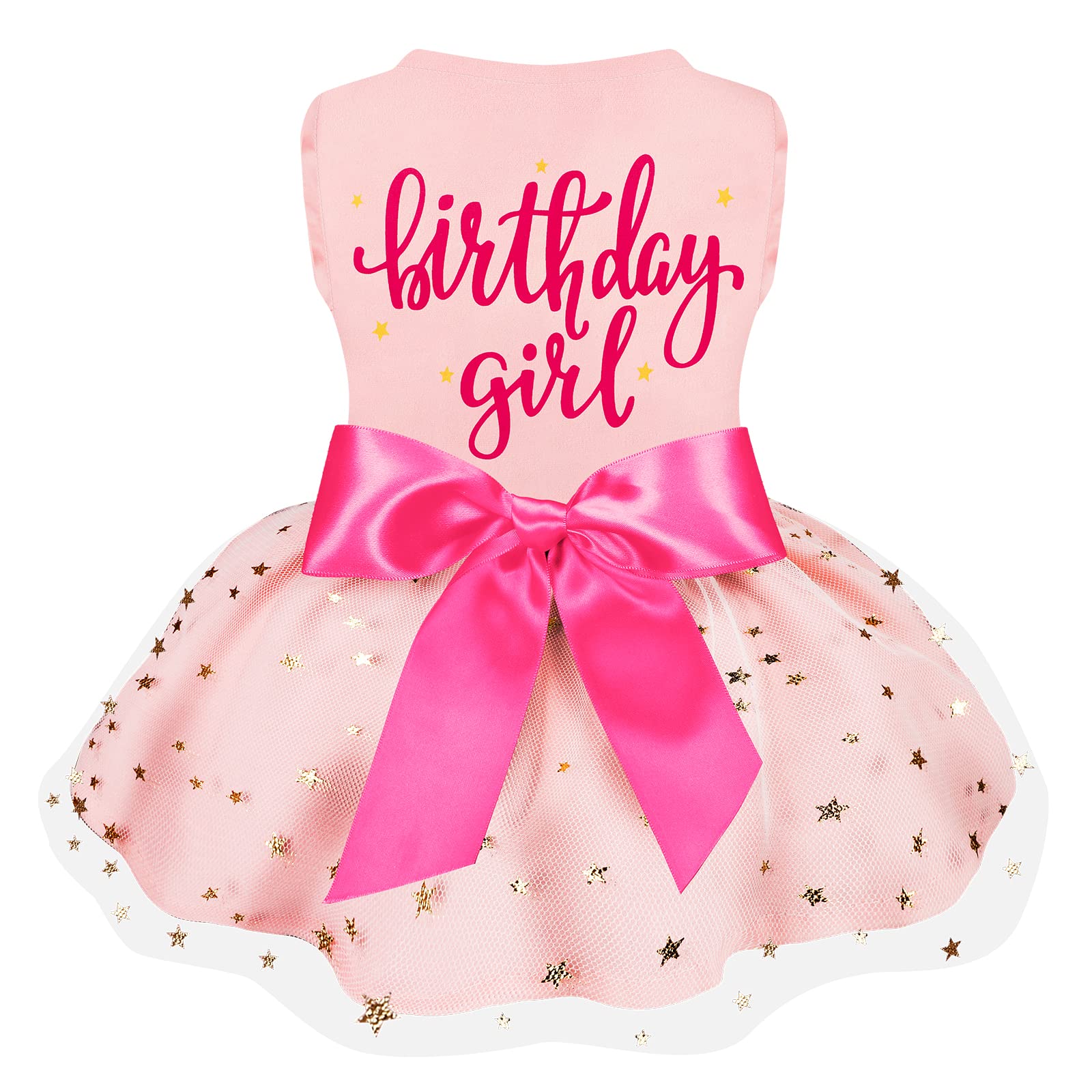 Birthday Girl Dog Tulle Dress - Dog Clothes Holiday Festival Dog Dresses Puppy Party Costumes Doggie Shirts Cat Outfits(X-Small,