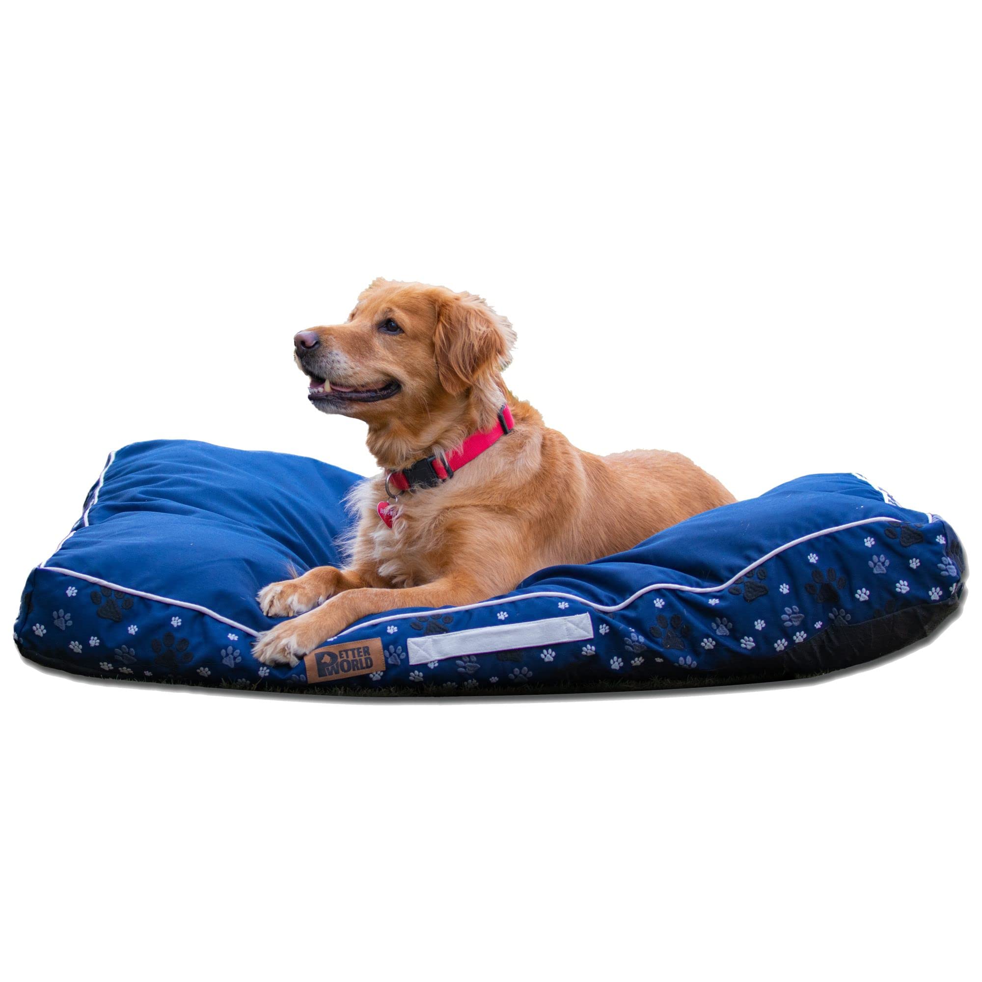 PETTER WORLD All Weather Artisanal Rectangular Outdoor Cushion Mattress Bed for Dogs & Cats with Water & Dust Resistant Washable