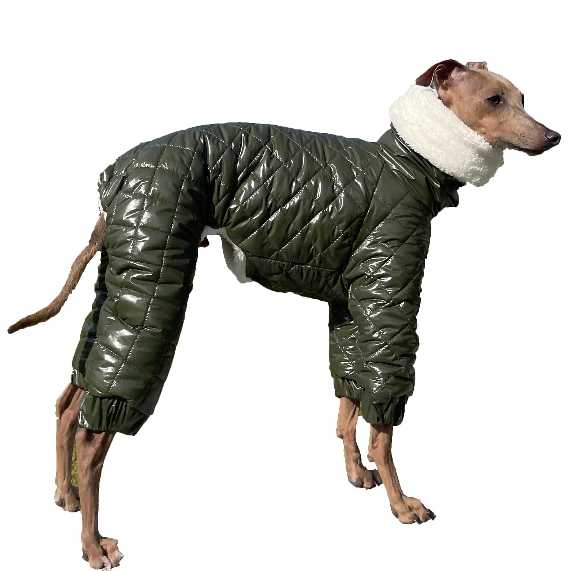 D Doggy Star Italian Greyhound Snowsuit Winter Thick Padded Coat Warm Outfits Jacket Turtleneck Clothes Whippet For Dog (2Xl,Sno