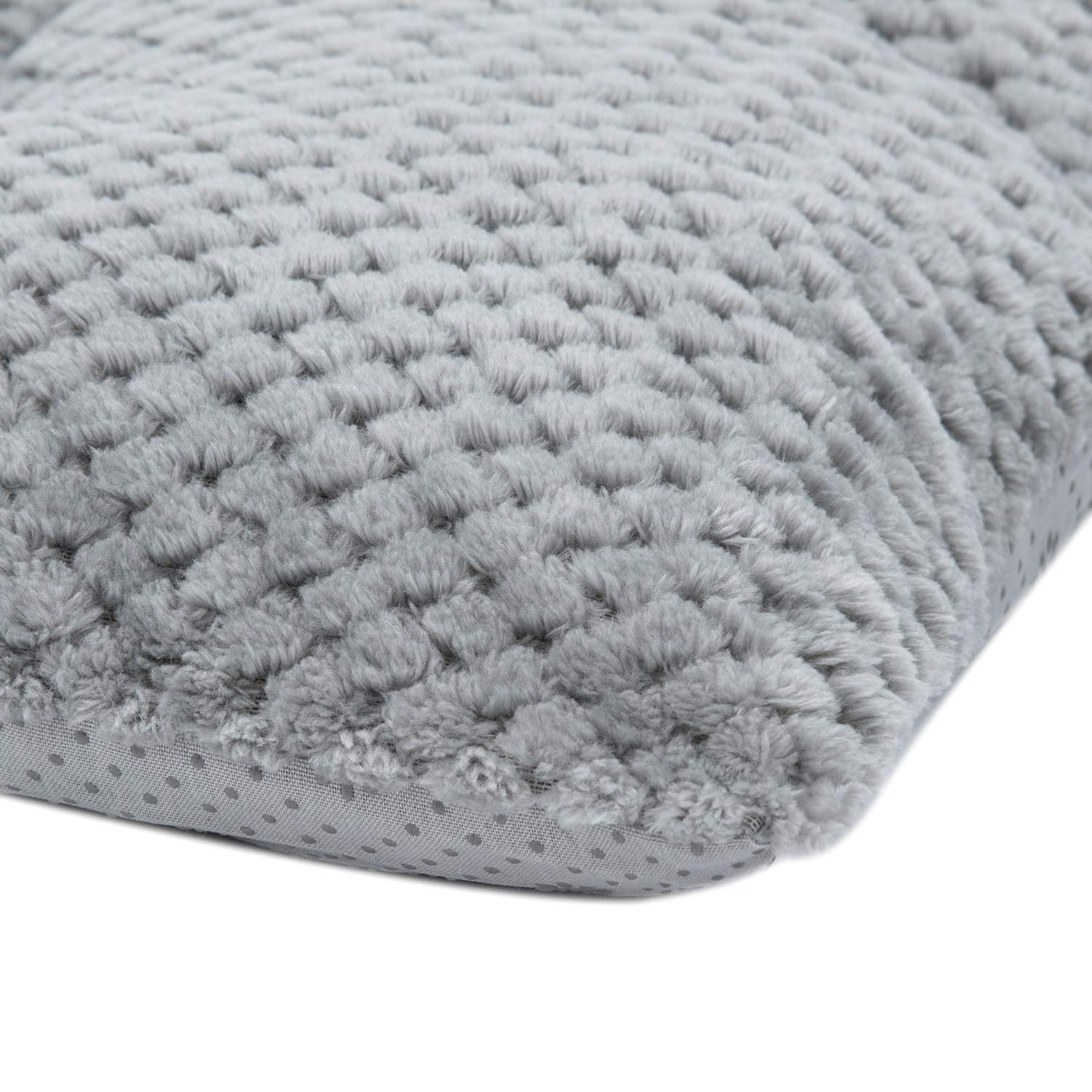 Wonder Miracle Fuzzy Deluxe Pet Beds, Super Plush Dog Or Cat Beds Ideal For Dog Crates, Machine Wash & Dryer Friendly (15' X 23', S-Grey)