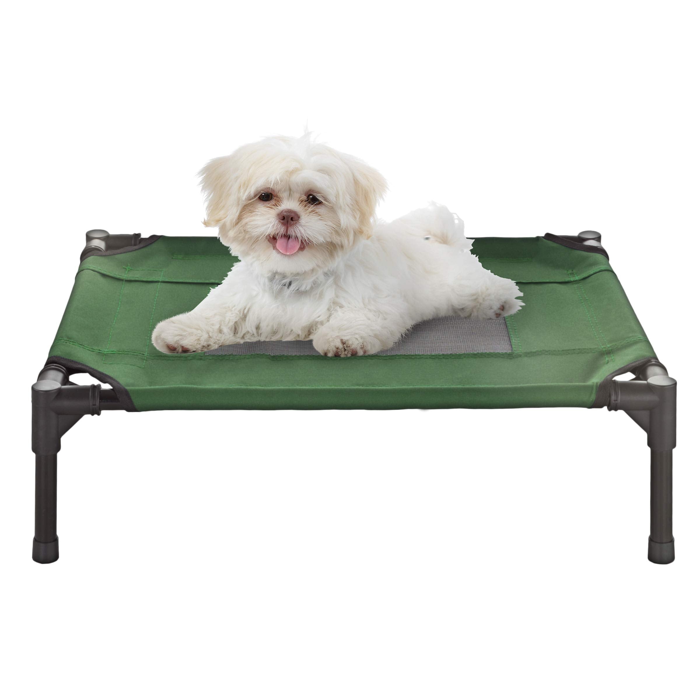 Elevated Dog Bed - 24.5X18.5 Portable Bed For Pets With Non-Slip Feet - Indoor/Outdoor Dog Cot Or Puppy Bed For Pets Up To 25Lbs By Petmaker (Green)