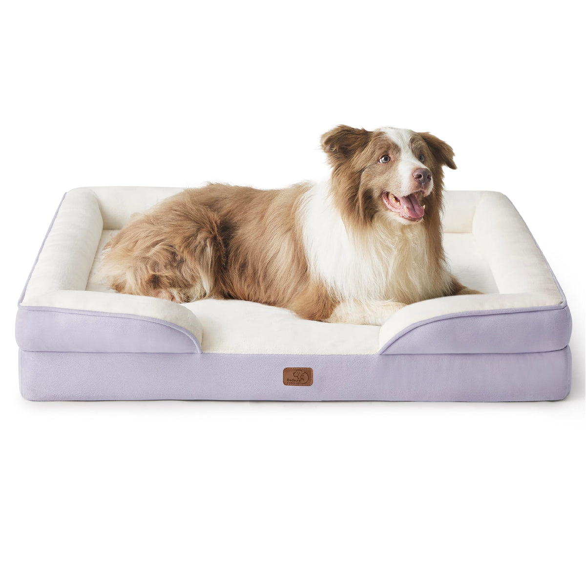Bedsure Orthopedic Dog Bed For Large Dogs - Big Washable Dog Sofa Beds Large, Supportive Foam Pet Couch Bed With Removable Washable Cover, Waterproof Lining And Nonskid Bottom, Lavender