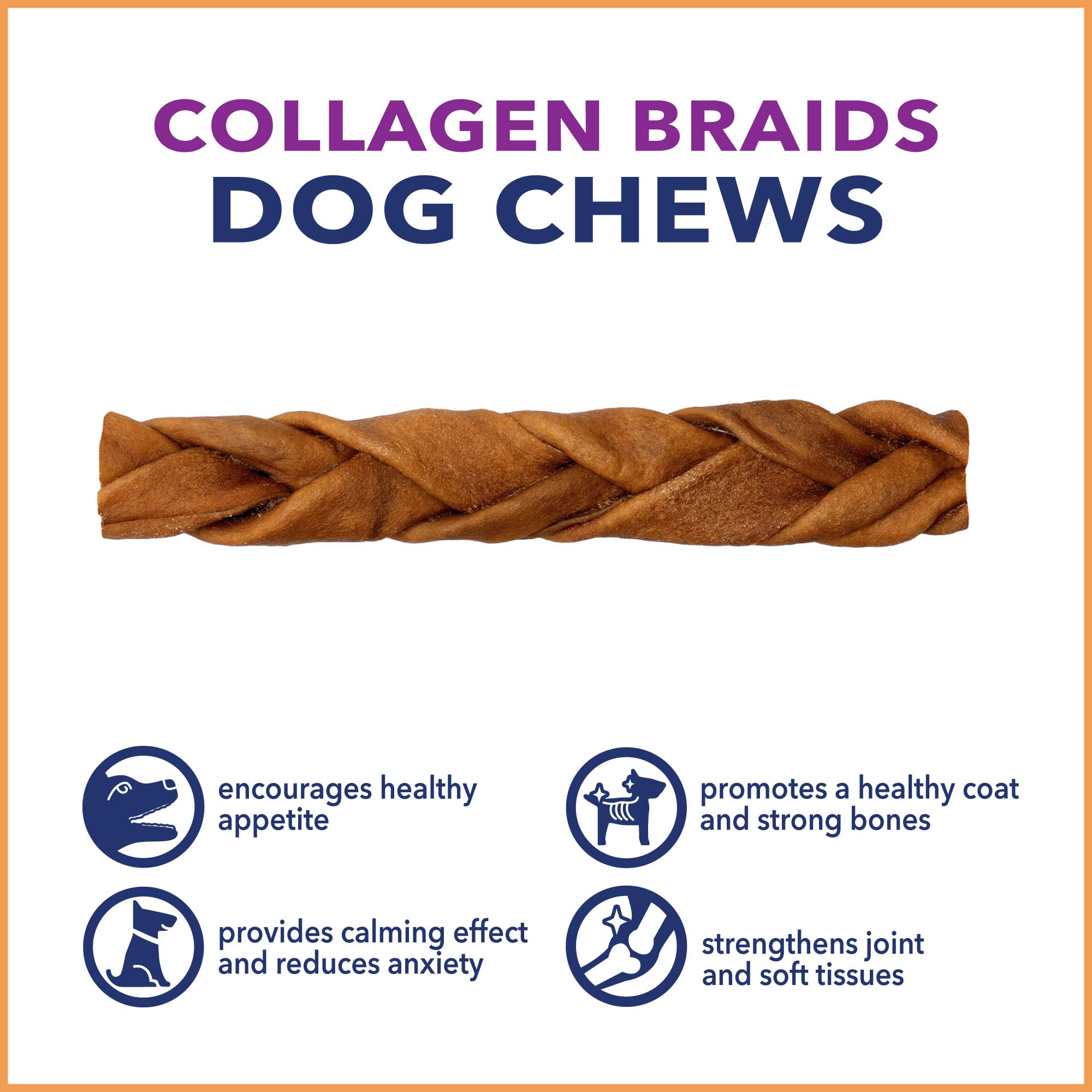 Pet Factory CareChewz Collagen 6-7 Skinny Braided Sticks Dog Chew Treats - Chicken Flavor, 5 Count/1 Pack