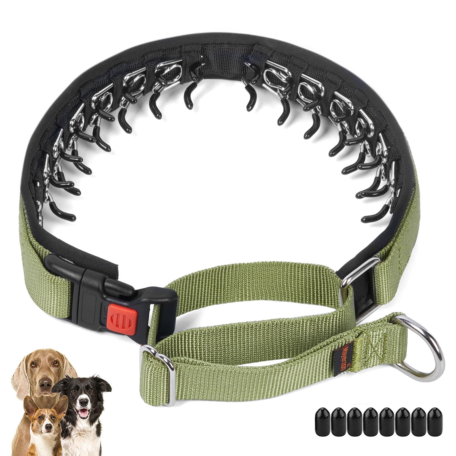 Mayerzon No Pull Dog Collar, Patented Martingale Collar For Small Medium Large Dogs With Buckle And Heavy Duty Nylon For Walking