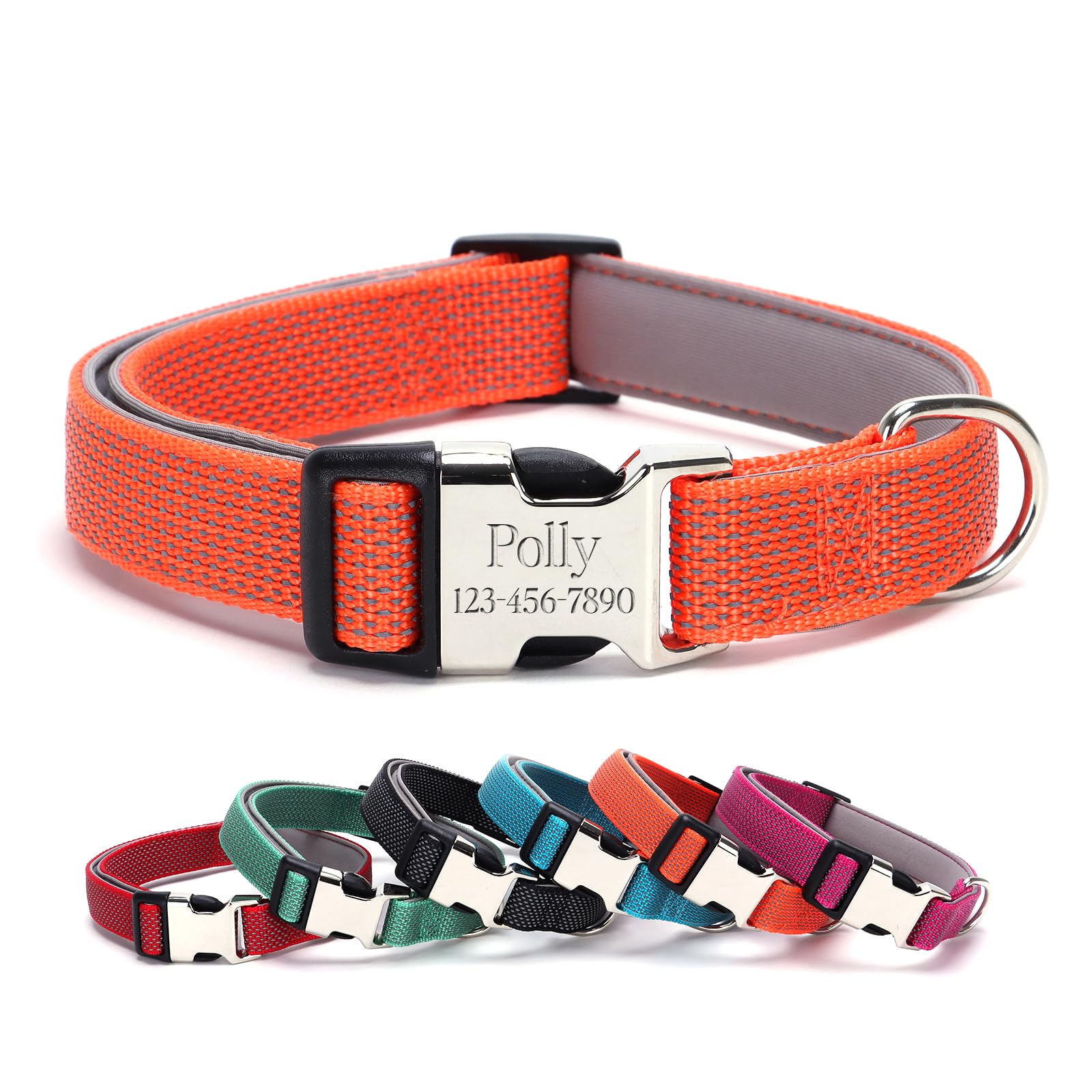 Pawtrail Personalized Dog Collar,Engraved Reflective Dog Collar, Custom Dog Collar, Pet Collar, Quick Release Buckle, Gift'S For