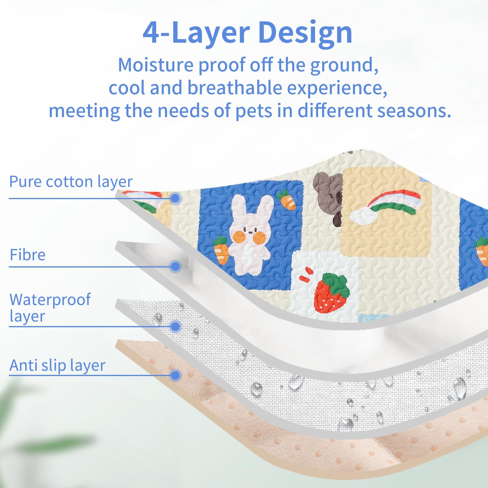 Dog Playpen Mat Crate Mat Puppy Pads, Lovely Dog Crate Pad, Anti-Slip Bottom,[Playpen Not Included !!!] Waterproof Reusable Whel