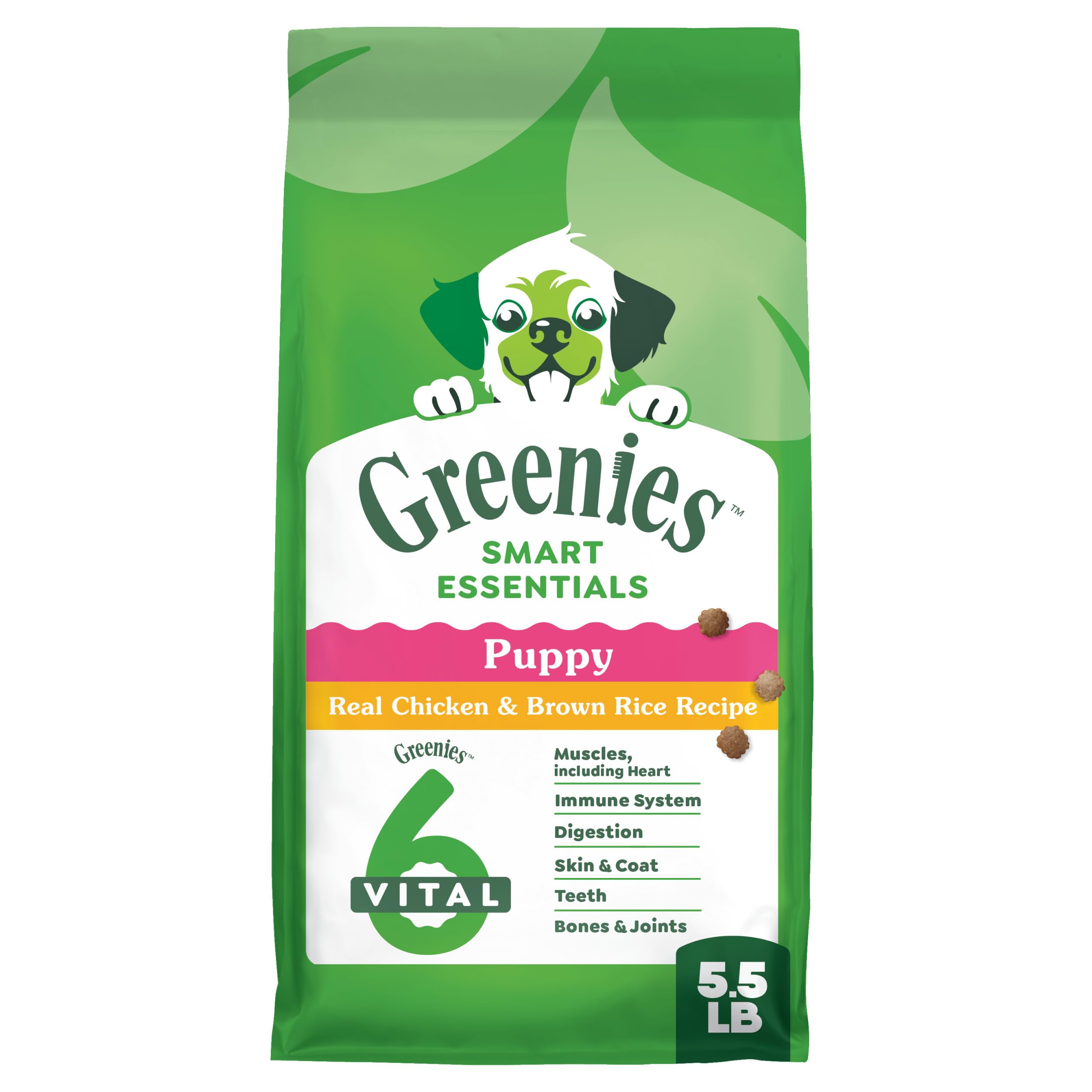 Greenies Smart Essentials Puppy High Protein Dry Dog Food Real Chicken & Brown Rice Recipe, 5.5 lb. Bag