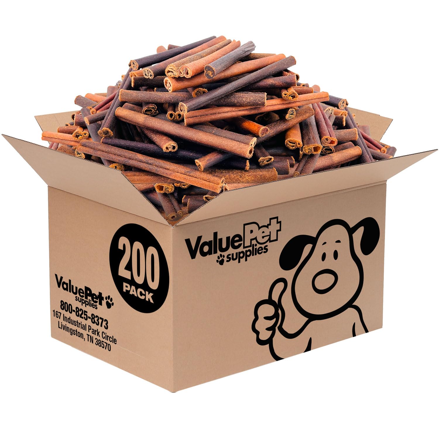 ValueBull Collagen Sticks for Dogs, 6 Inch Medium Chews, Natural Long-Lasting Dog Treats, 200 Count Bulk Pack - Supports Joints,
