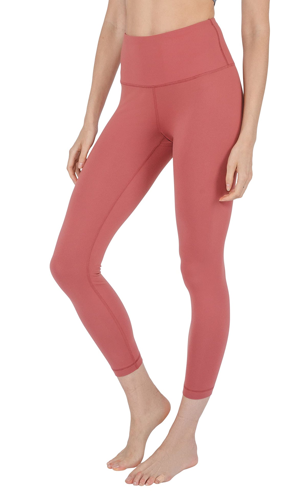 90 Degree By Reflex Ankle Length High Waist Power Flex Leggings - 78 Tummy control Yoga Pants - Marsala - 2X