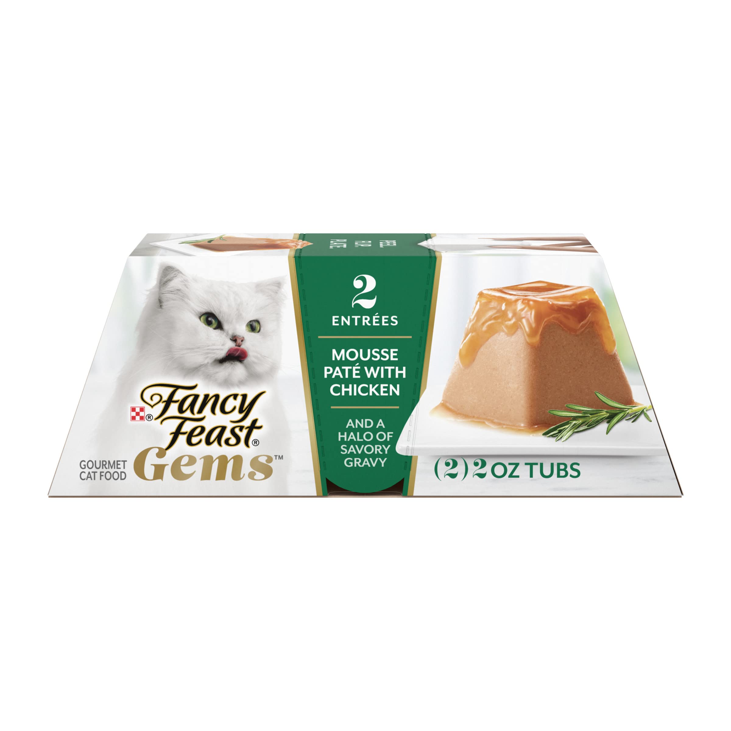 Fancy Feast Gems Pate Cat Food Mousse With Chicken and a Halo of Savory Gravy Cat Food - (Pack of 8) 4 oz. Boxes