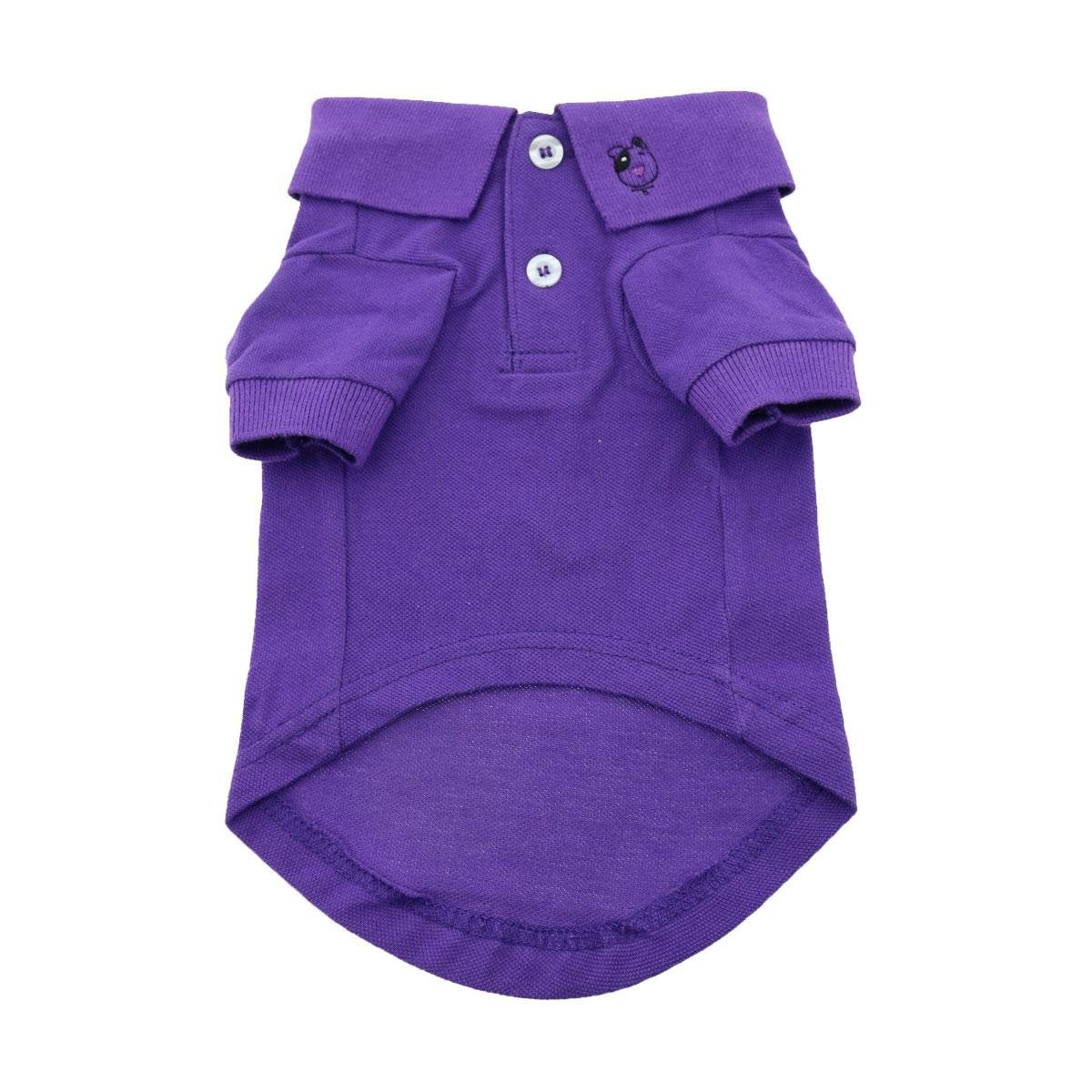 Doggie Design Solid Dog Polo Shirt (Ultra Violet, M)