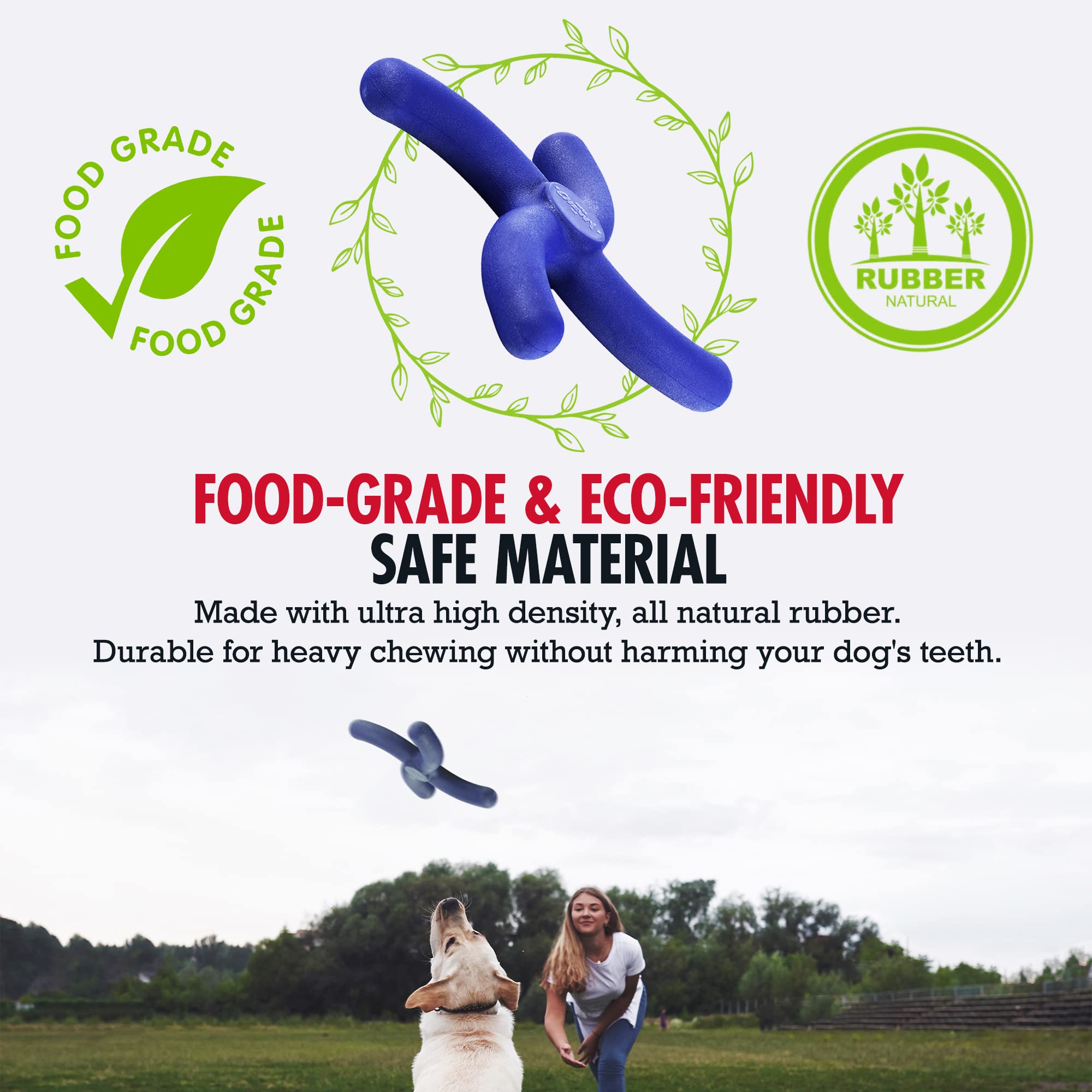 Tuff Pupper Superchewy Tough Boomerang Toy Strong Natural Rubber | Great Dog Fetch Toy | Toy For Dogs | Ultra Durable Chew Toy F