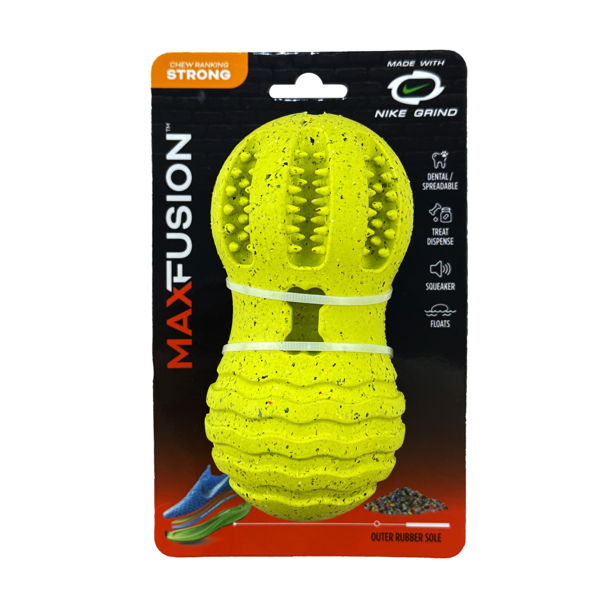 Max Fusion With Nike Grind, Dog Chew Toy, Arlee Weeble Treat Dispensing Toy For Dogs, Durable & Interactive For Pets, L