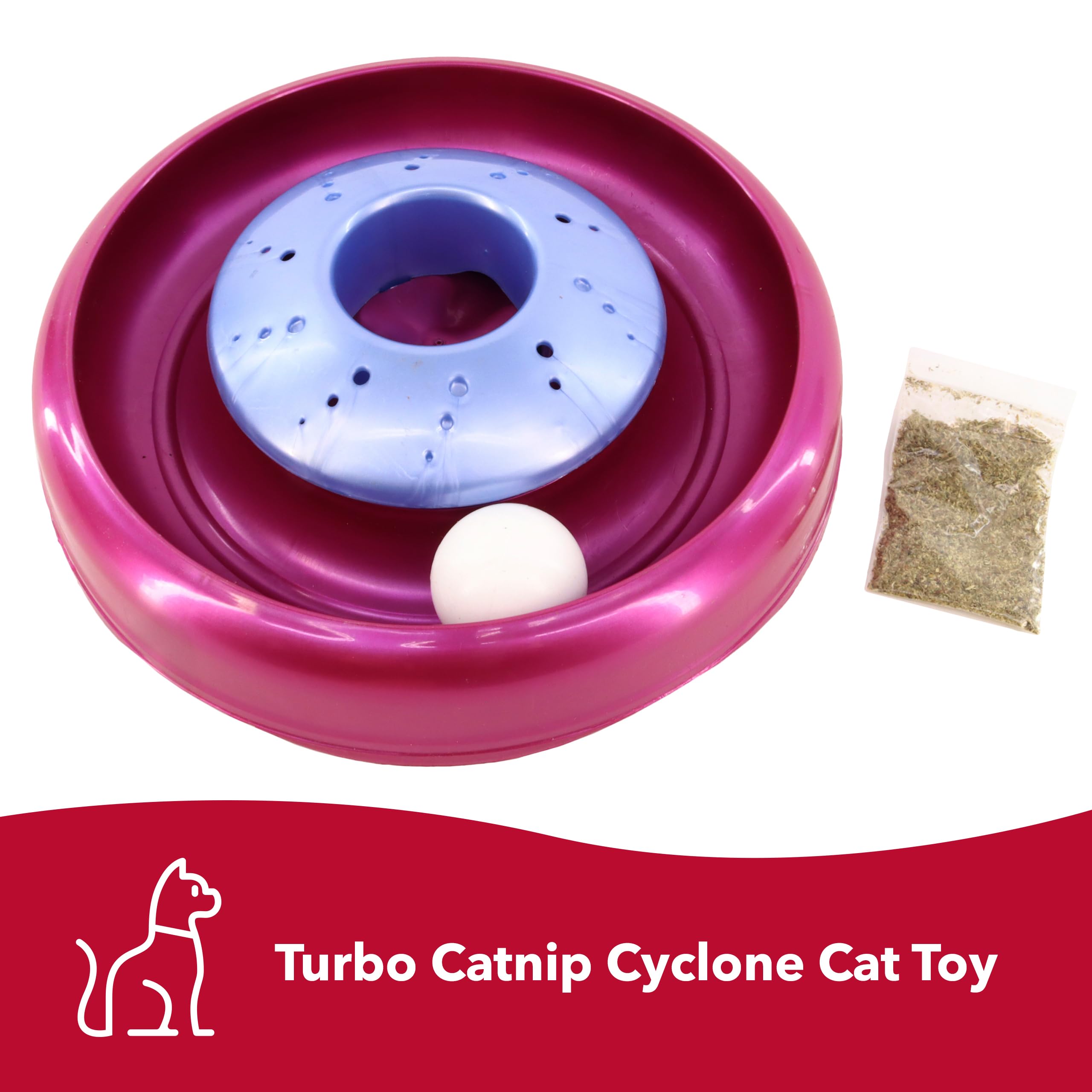 Coastal Pet Turbo Catnip Cyclone Cat Toy - Interactive Cat Toy Ball Track - For Cats And Kittens - Aqua Mulberry - 10'