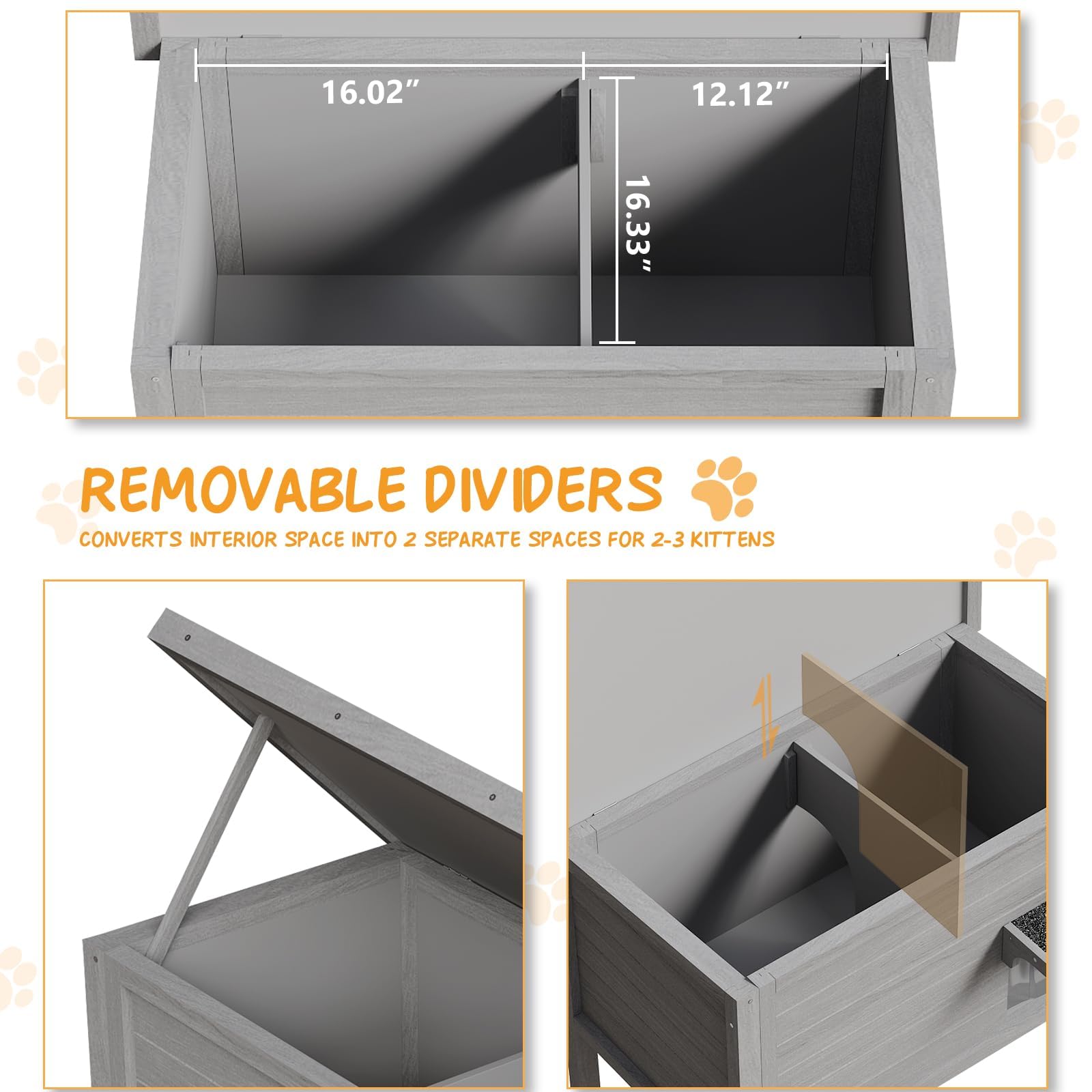 Vitesse Outdoor Cat House Feral Cat Enclosure Cat Houses For Outdoor Cats Insulated All-Round Foam Weatherproof Winter Shelter-C