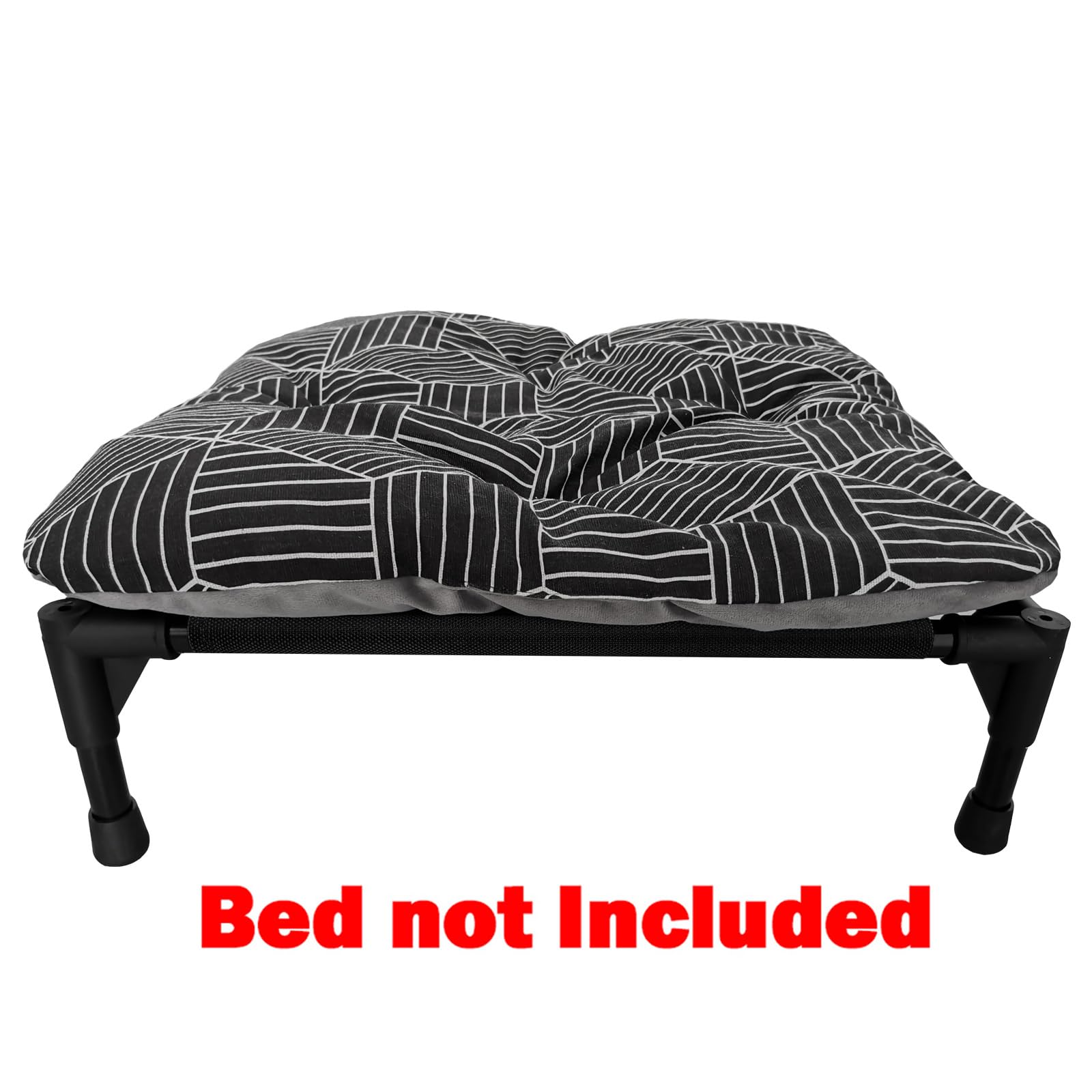 Pozico Elevated Dog Small Bed Pad, Bed Not Included (Small-18.9X18.9 Inch, Black Pad - S)