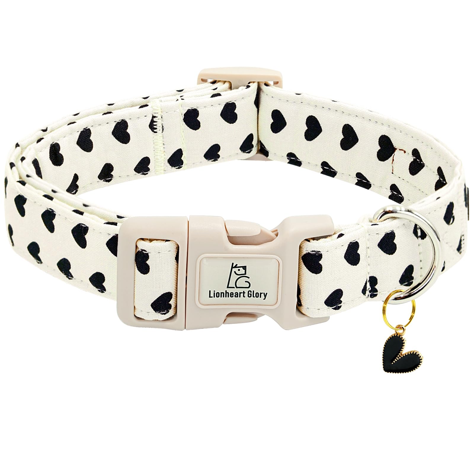 Lionheart Glory Valentine Collar-Hearts Print Dog Collar For Large Cute Dog Collars Spring Female Male Pet Gift Adjustable Heavy