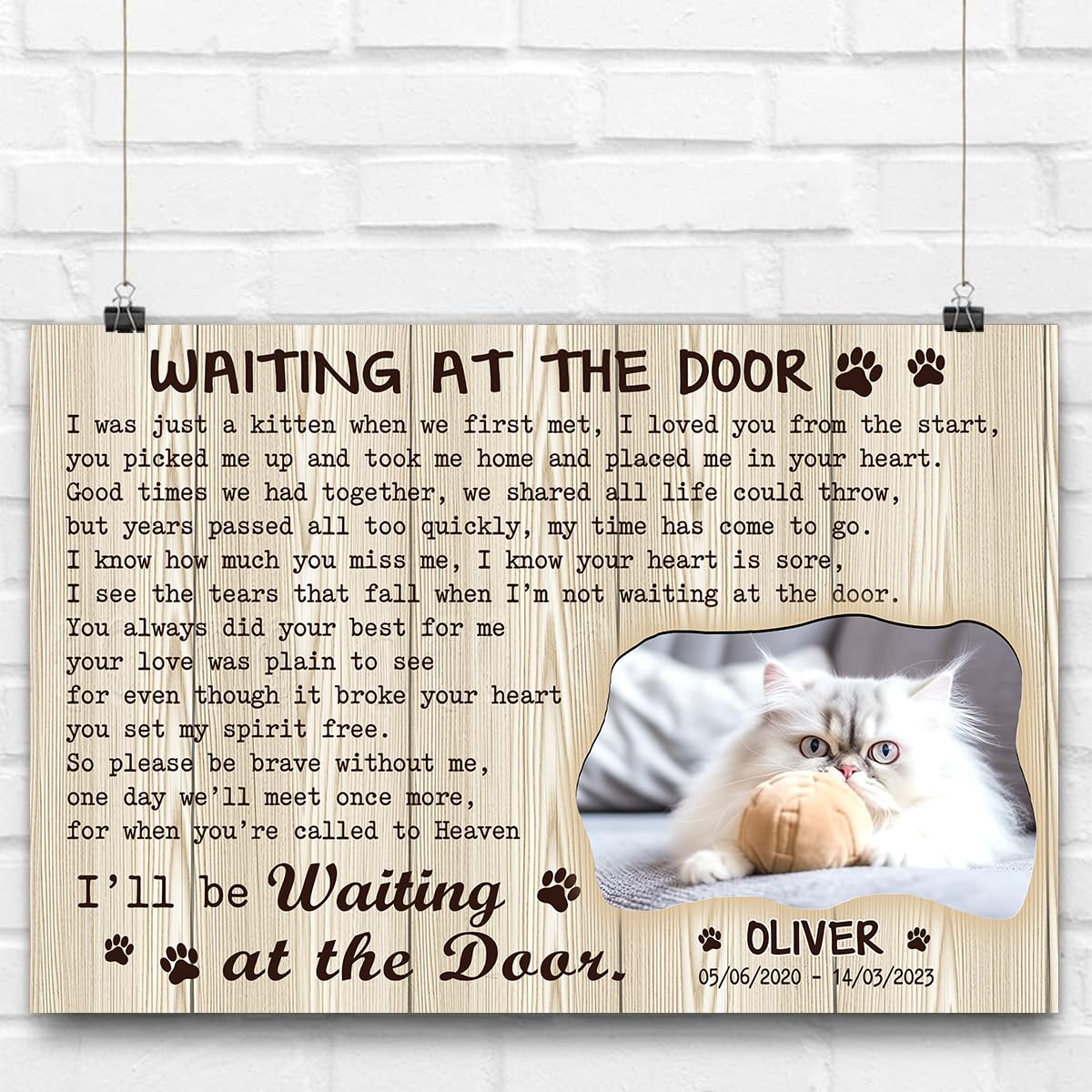 P80812 Funny Cat Memorial Poster Gifts - Personalized Wall Art Decor, Custom Landscapes Poster