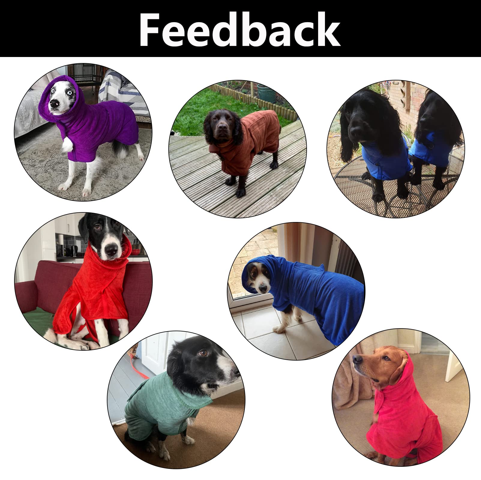 Geyecete Dog Drying Coat -Dry Fast Dog Bag-Microfibre Fast Drying Super Absorbent Pet Dog Cat Bath Robe Towel-Red-Xl