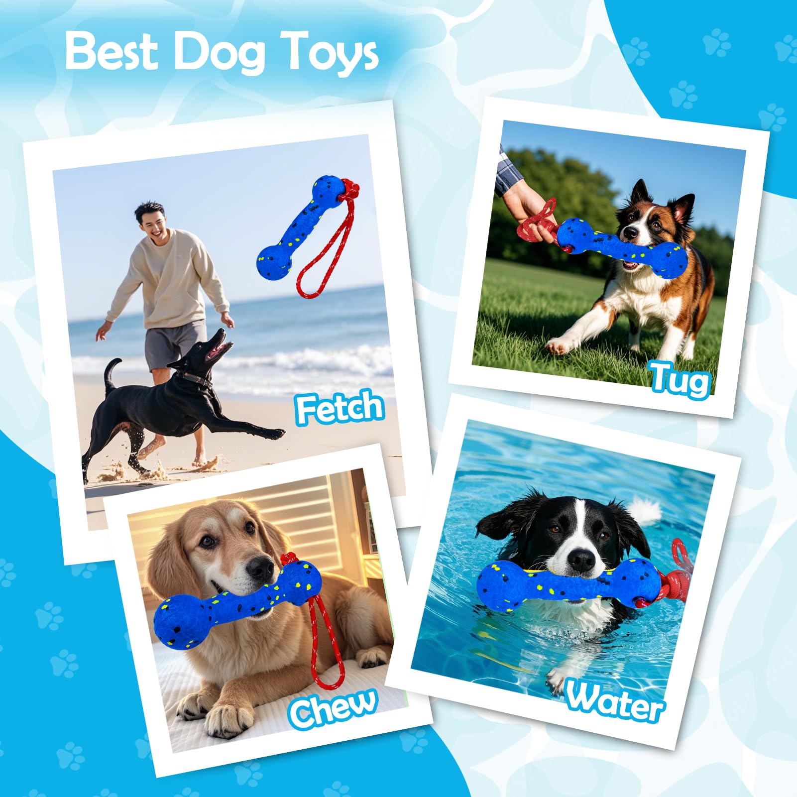 Baborui Floating Dog Pool Toy - Durable E-Tpu Dog Water Toy For Fetch & Chew, Bright Floating Dogs Toys For Pool, Beach & Outdoo
