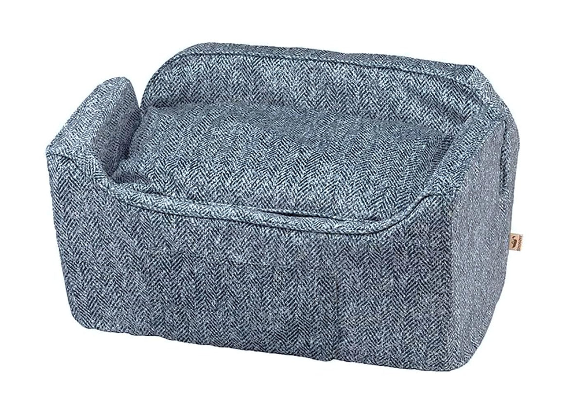 Snoozer Dog Car Seat With Storage Tray: Lookout Ii Dog Booster Car Seat Medium Sized Dog, Size: Large, Fabric: Palmer Indigo, Pet Car Seat To Help Car Sickness For Dogs, Removable Washable Cover