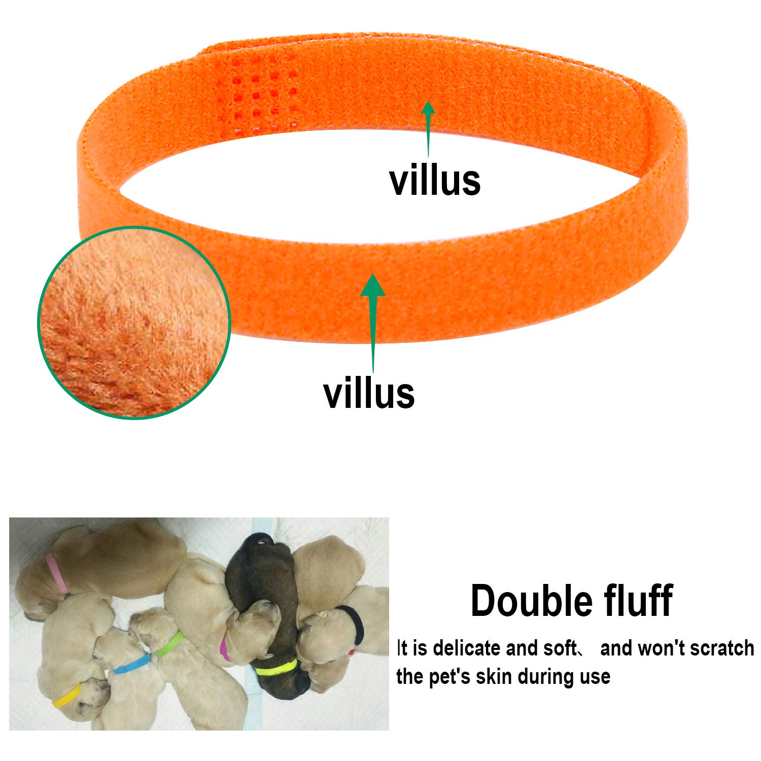 30 Pcs Puppy Whelping Collars Newborn Pet Collars Double-Sided Soft Adjustable Id Bands Puppy Collars For Litter Newborn Pet Dog