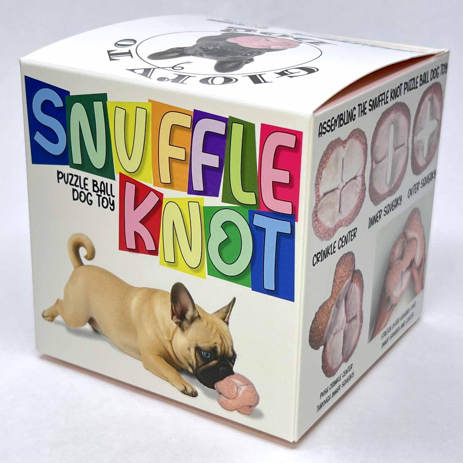 Glory To Dog Pink Snuffle Knot Interactive Dog Toy 4    Puzzle Ball with 8 Squeakers & Crinkle - Treat Hiding Enrichment Toy for