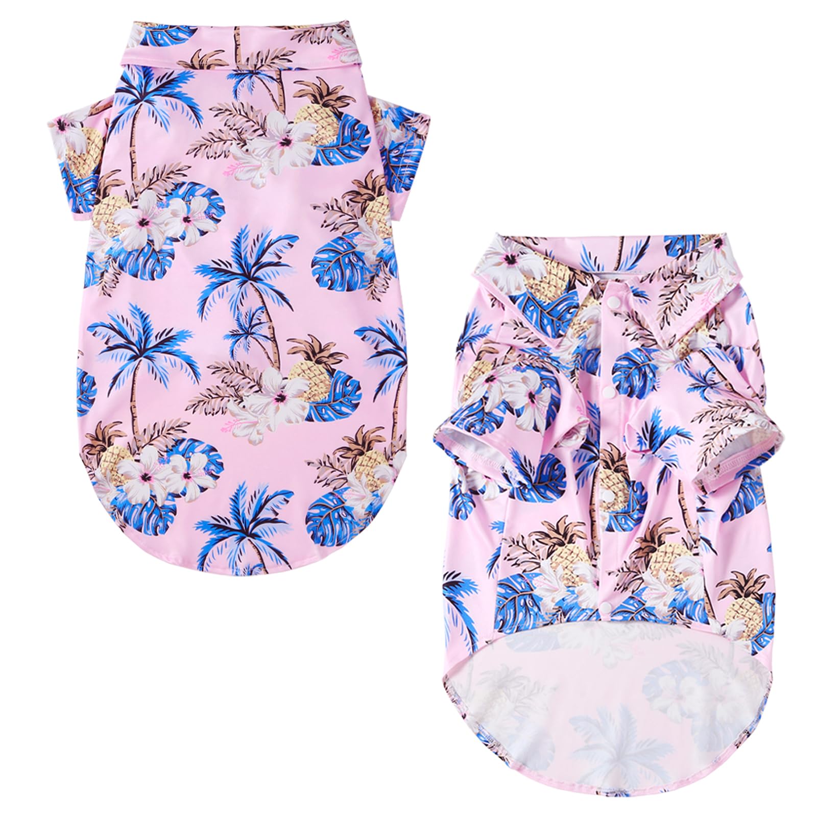 Hawaii Shirt For Dogs - Coconut Tree Prints Polo T-Shirt, Breathable Cool Beach Style Summer Clothes For Large Dog Boys Girls (X