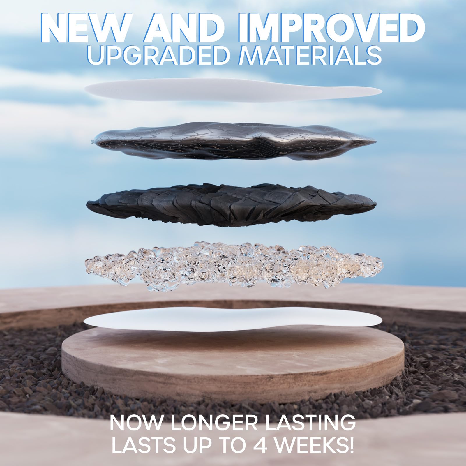 Veken Cat Water Fountain Filters - 4 Pack Replacement Filters & Sponges for 50oz, 84oz, 95oz Automatic Pet Fountain - 5-Stage Filtration, White/Black