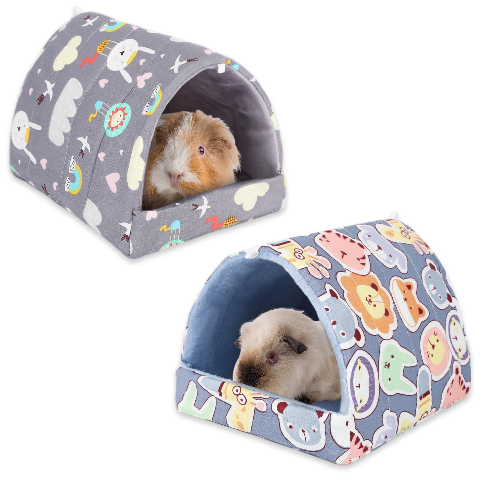 Upins 2 Pack Guinea Pig Hideout,Guinea Pig Bed Washable Small Animal House Cage Accessories For Mouse Chinchillas Hamsters Hedge