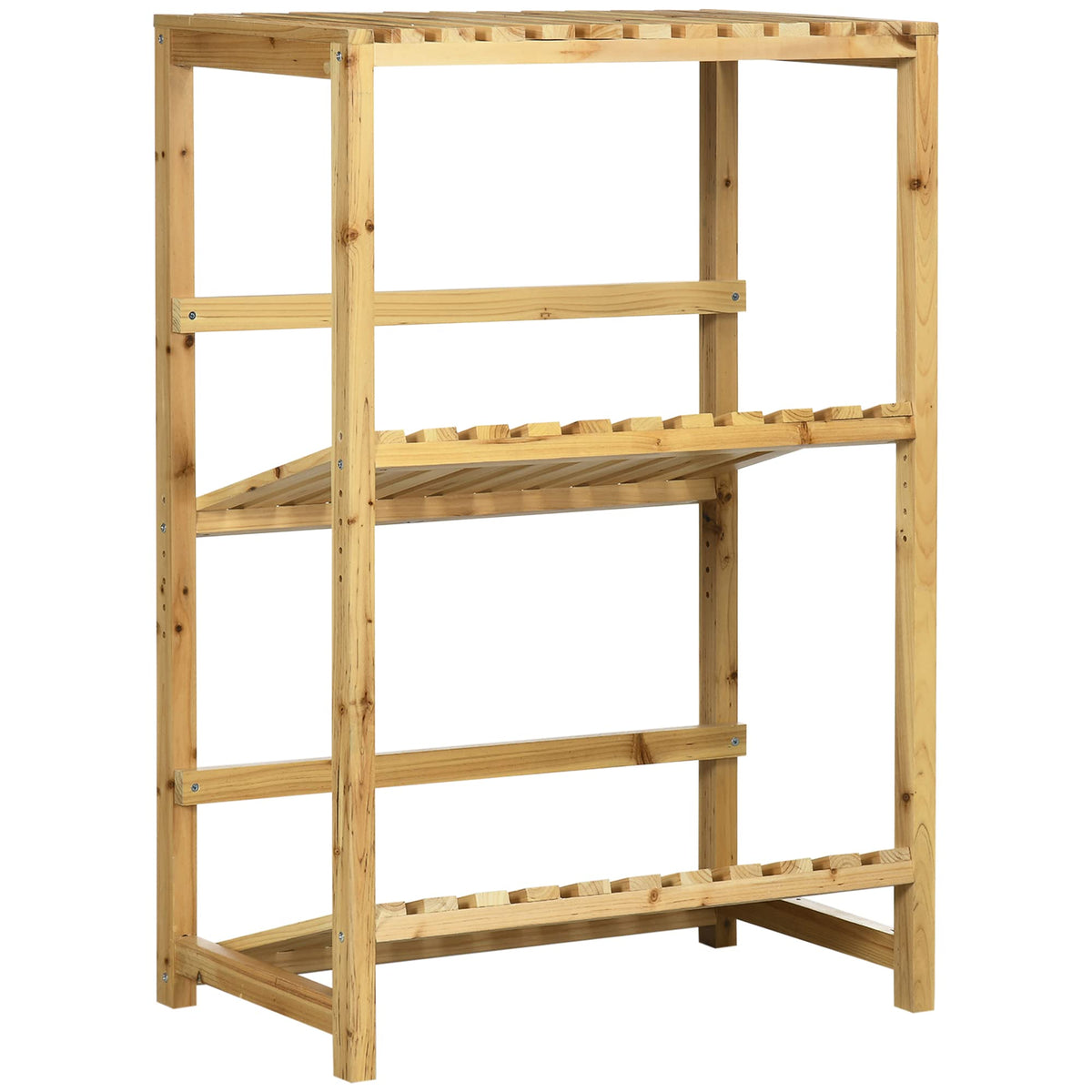 Outsunny Drinks Crate Stand, Drinks Crate Shelf, Crate Rack With 2 Tilted Shelves, Bottle Crate Shelf For 4 Drink Crates, Natura