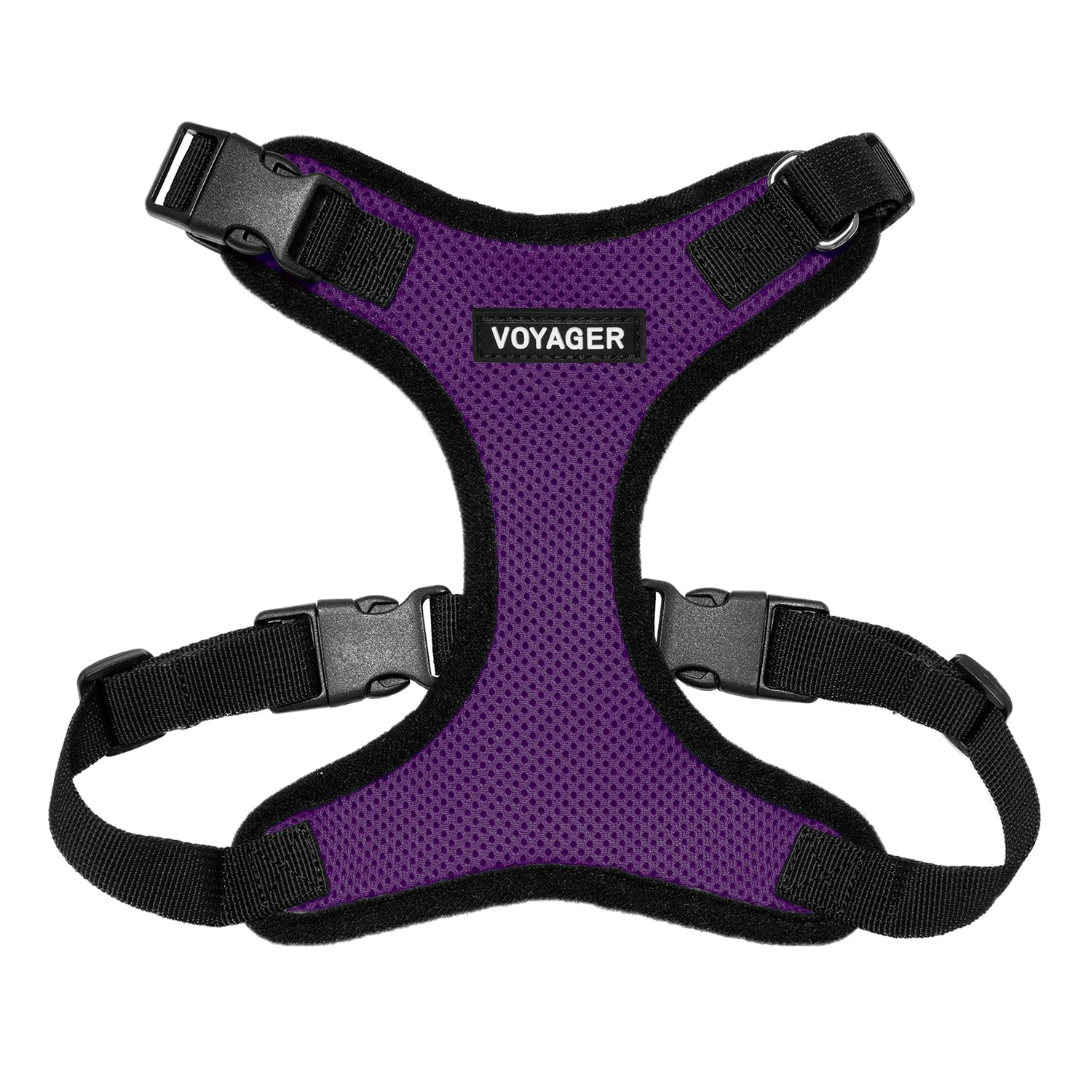 Voyager Step-in Pet Harness - All Weather Mesh, Adjustable Step in Harness for Cats and Dogs by Best Pet Supplies - Purple/Black