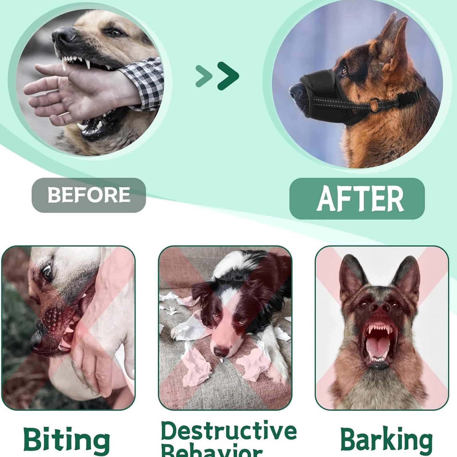 [New] Small Dog Muzzle To Prevent Biting, Soft With Reflective & Adjustable Strap, Breathable Mouth Guard For Chewing, Allows Pa