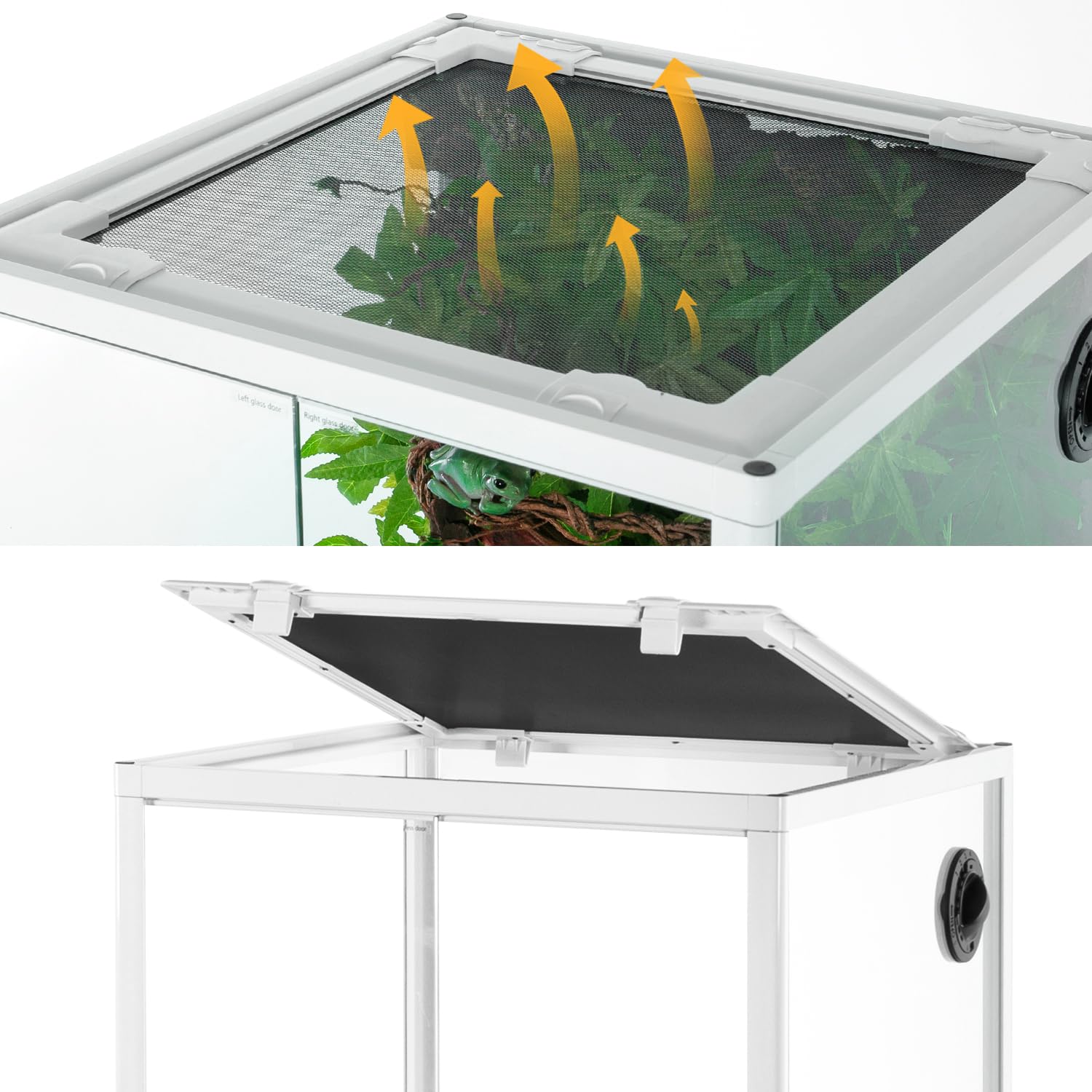 Oiibo 30 Gallon Reptile Tank 18'' X 18'' X 24'' Reptile Terrarium, Full View Glass Terrarium Tank With Double Hinge Door For Rep