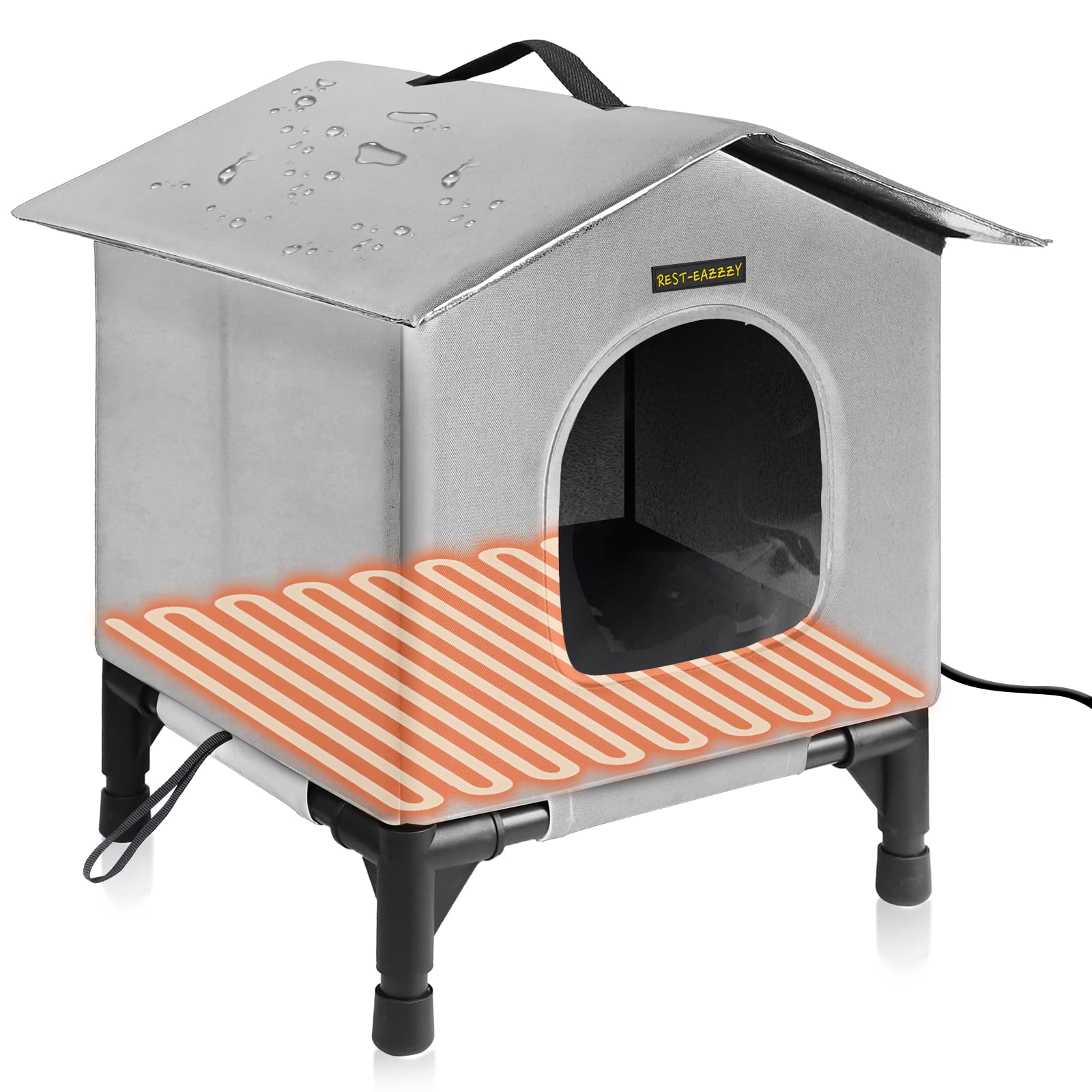 Heated Cat House For Indoor Cats In Winter, Waterproof, Fully Insulated Shelter For Stray And Feral Cats, Great For Cat Houses F