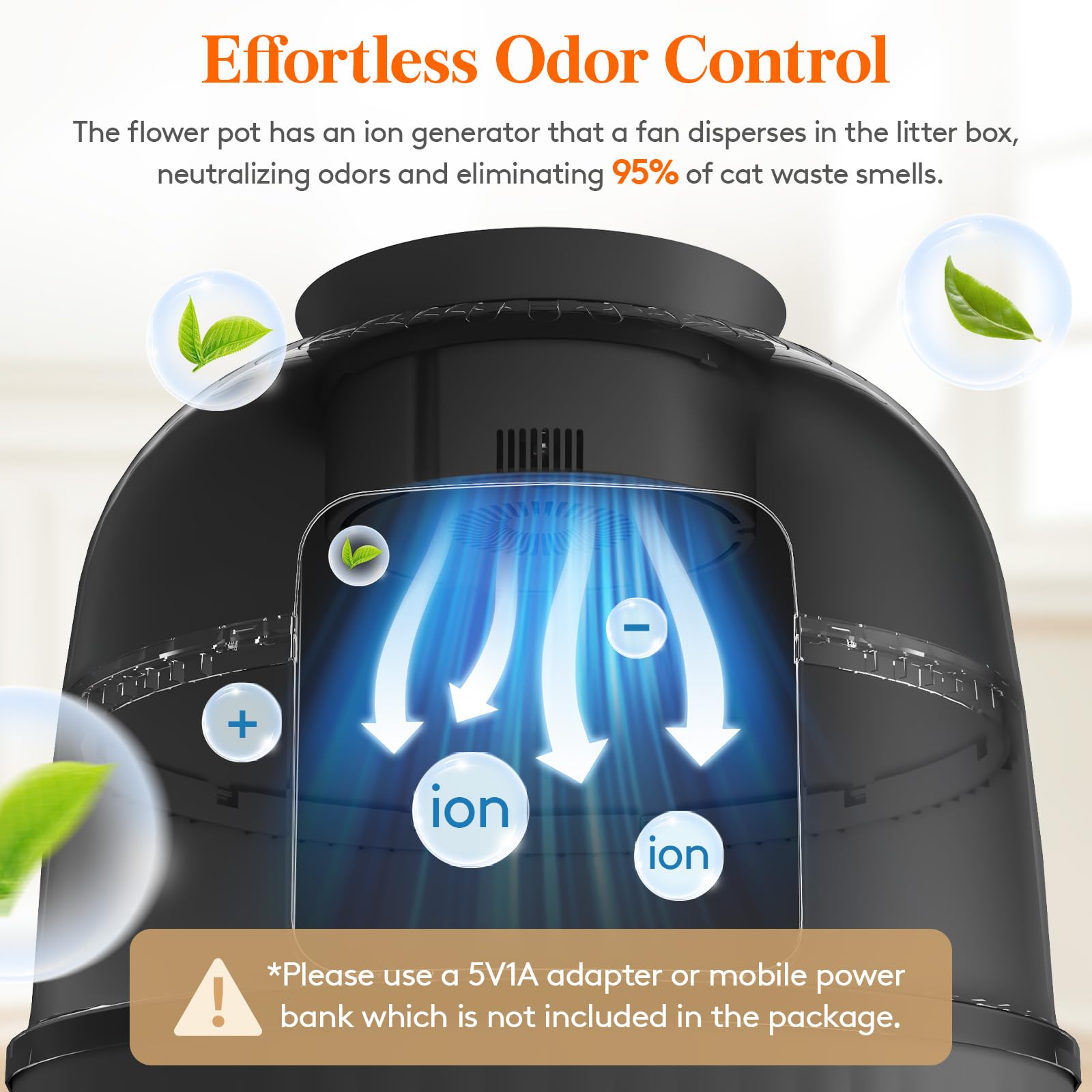 Lifewit Plant Cat Litter Box with Odor Removal System, Hidden Enclosure Litter Tray with LED Light & Scoop in Living Room, Bedro