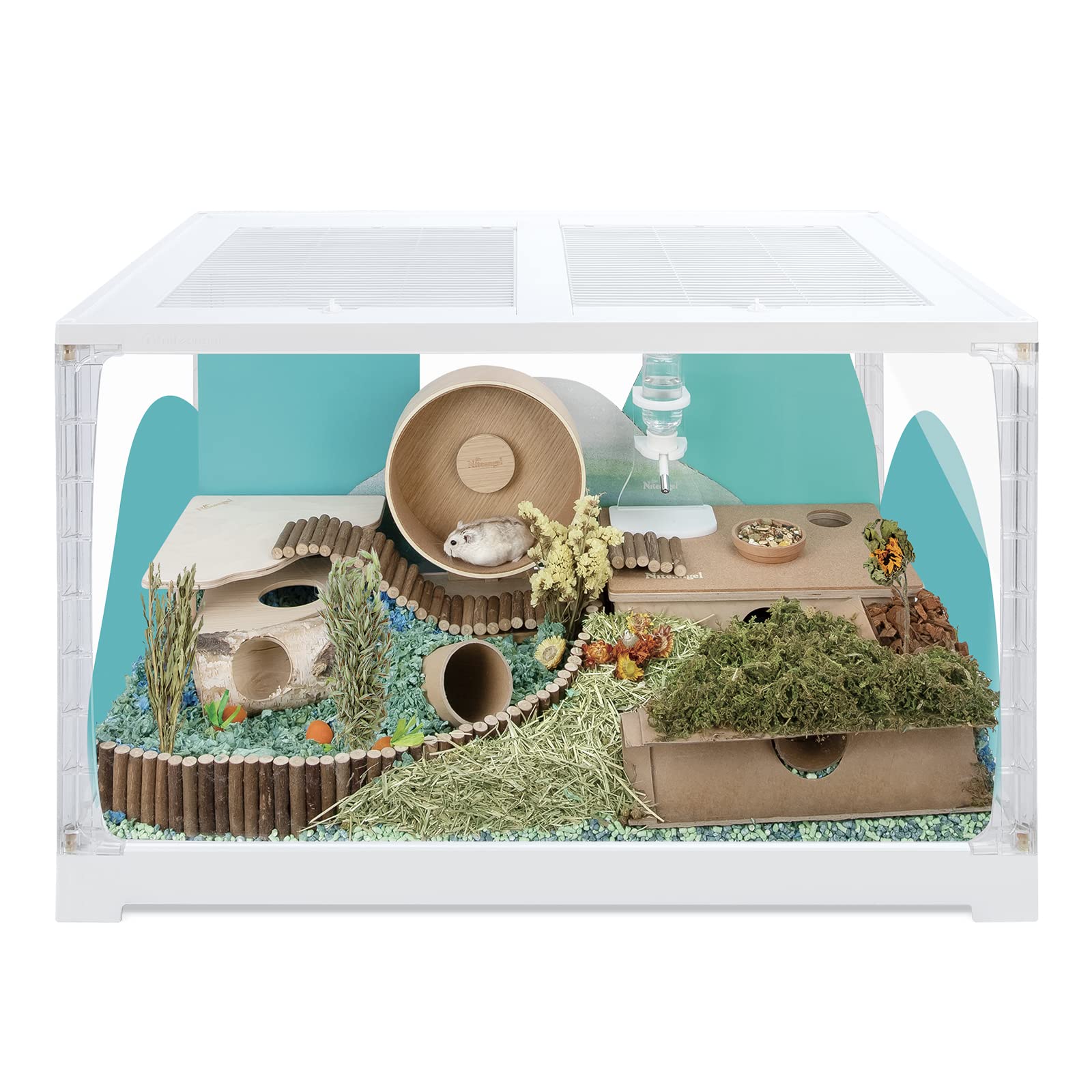 Niteangel Stacker Series Hamster Cage - Stackable & Large Glass Enclosure For Hamster Gerbils Mice Lemming Degus Or Other Small-