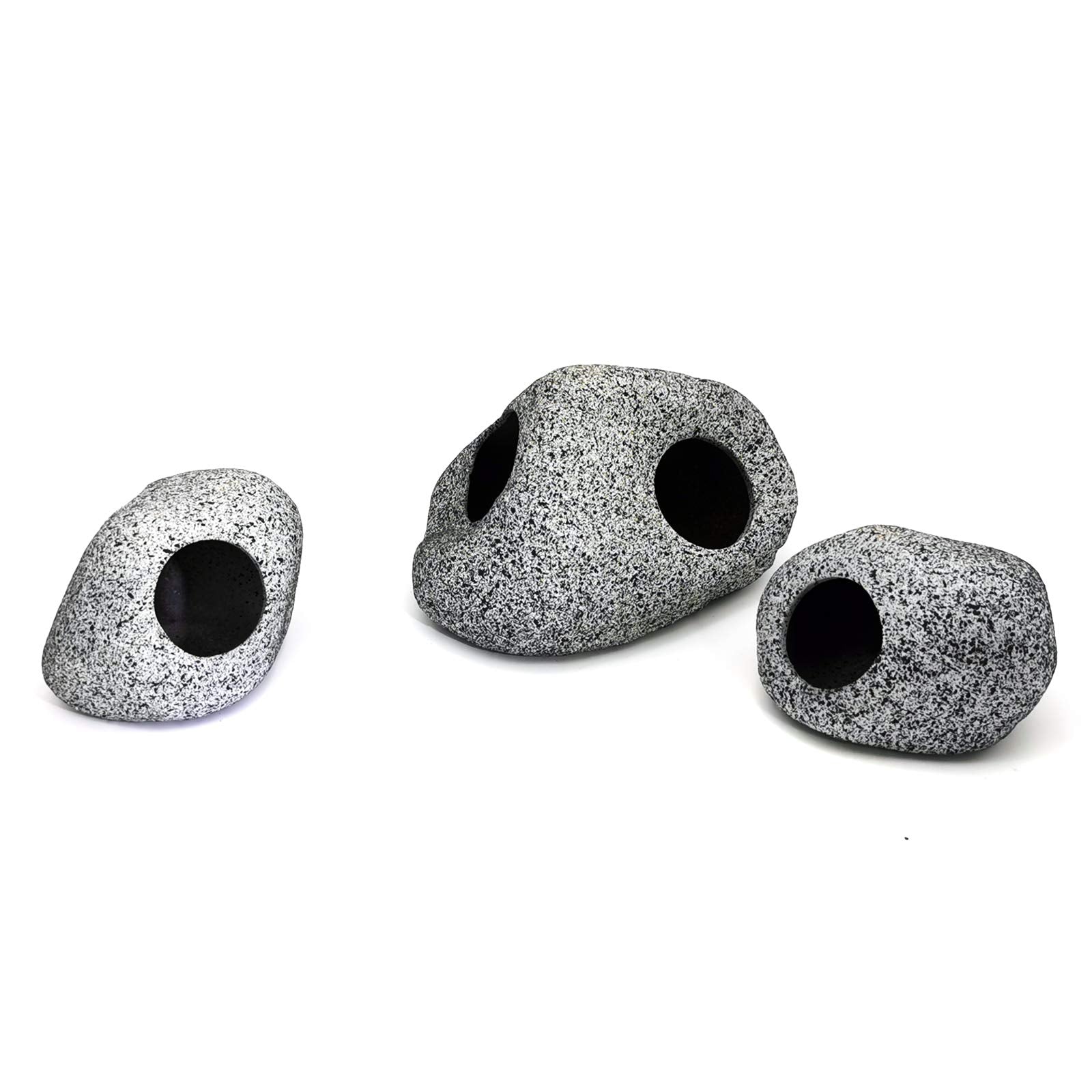 JIH Aquarium Decorations Rock, Ceramic Shelters - Shrimp Habitat, Breeding Tube, Hiding cave, Stackable Fish Tank Decor Cave for