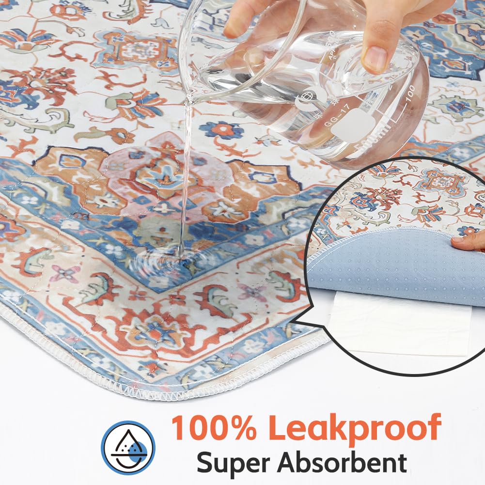 Washable Pee Pads for Dogs 2 Pack Reusable Puppy Training Pads 40 x26  Super Absorbent Waterproof Dog Training Pads, Non-Slip Po