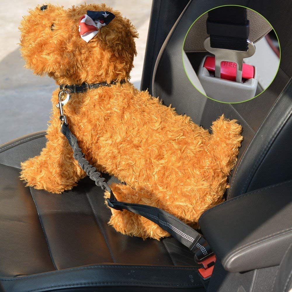 Slowton Dog Car Harness Seatbelt Set, Dog Vest Harness Adjustable Mesh Breathable & Vehicle Safety Seat Belt Tether With Elastic Bungee For Small Medium Large Pets(Bl, Xs)