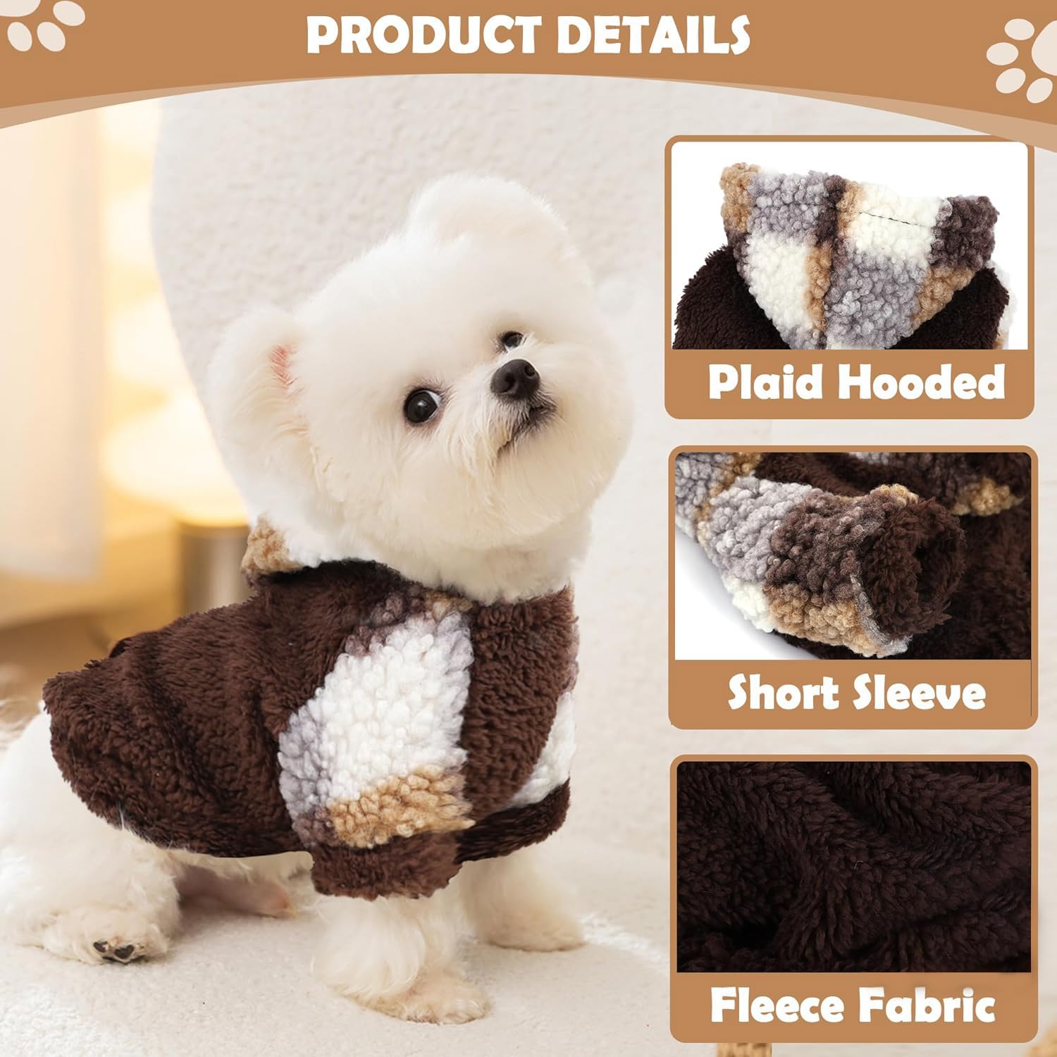Chihuahua Clothes Fleece Dog Hoodie Winter Puppy Clothes For Small Dogs Boy Small Dog Sweater Soft Stretchy Puppy Sweaters For E