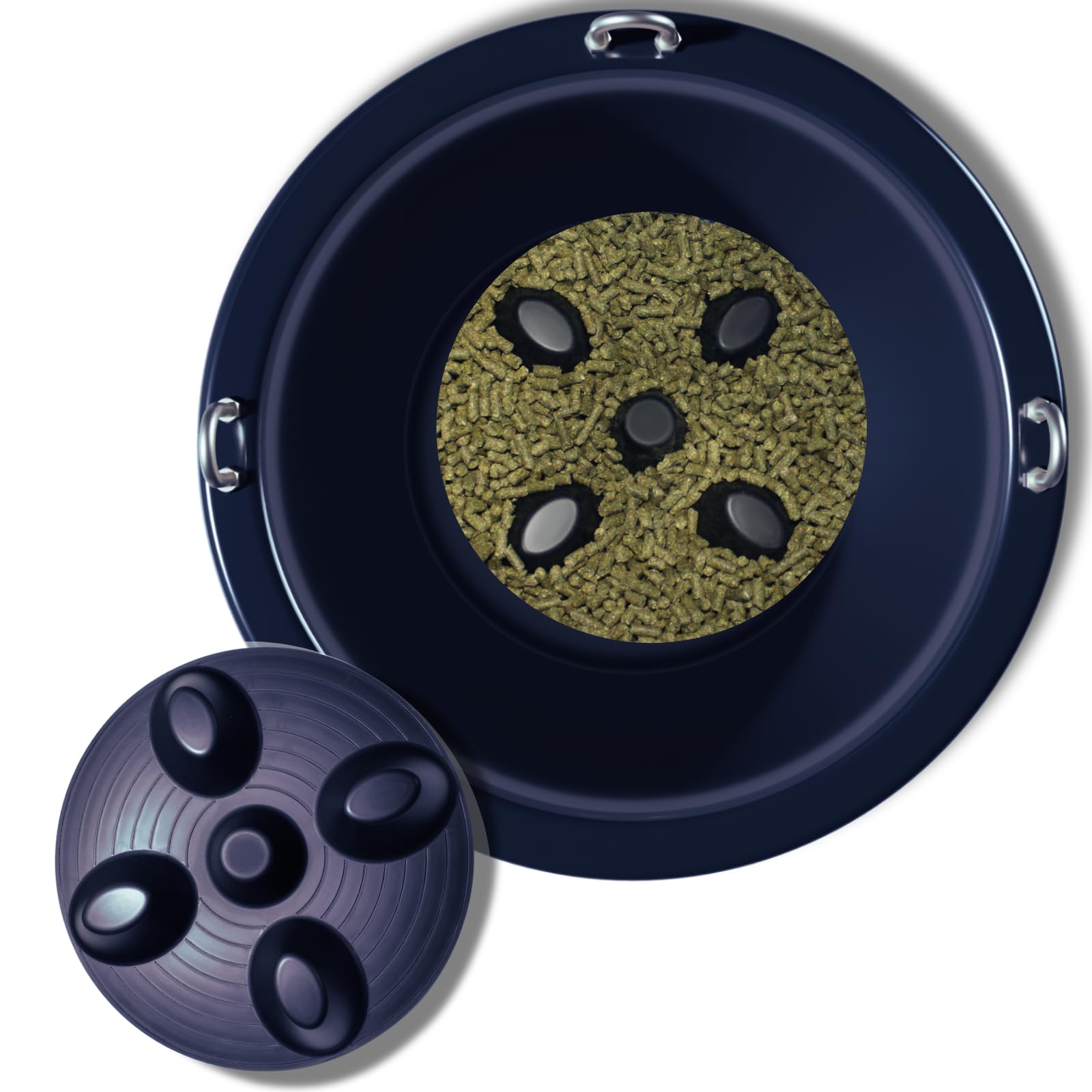 Drop 'N' Slow® Patented Portable Equine Slow Feeder Insert Designed To Reduce Choke, Curb Bad Eating Habits And Promote Healthy Digestion In Horses - Fits 12 Inch Round Feed Tubs