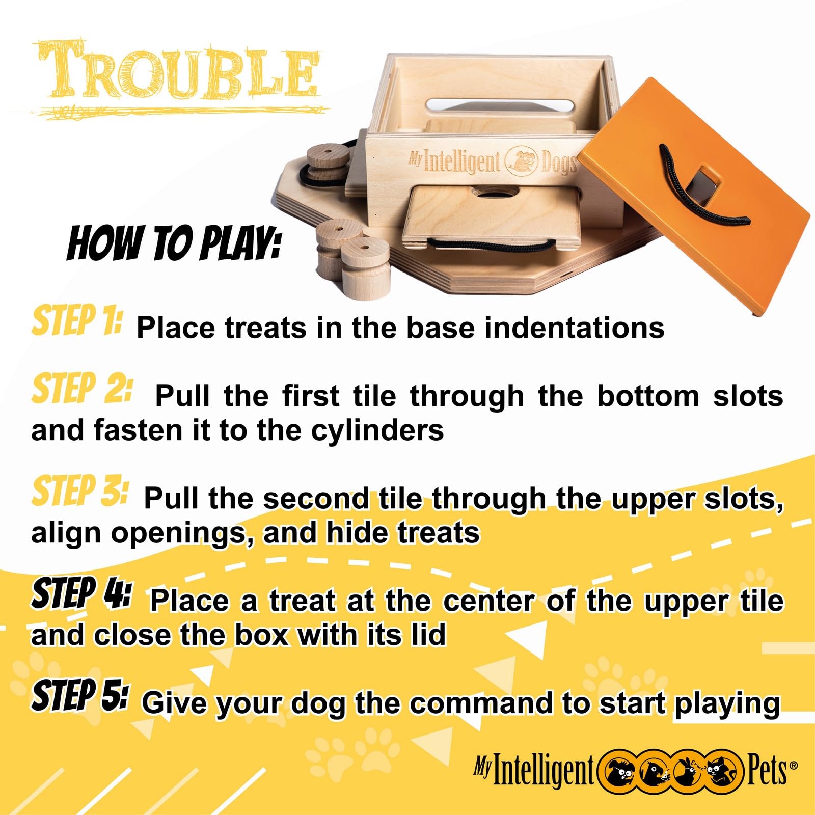 My Intelligent Dogs Trouble - Interactive Dog Puzzle Toy, Engaging Brain Game for Mental Stimulation and Enrichment
