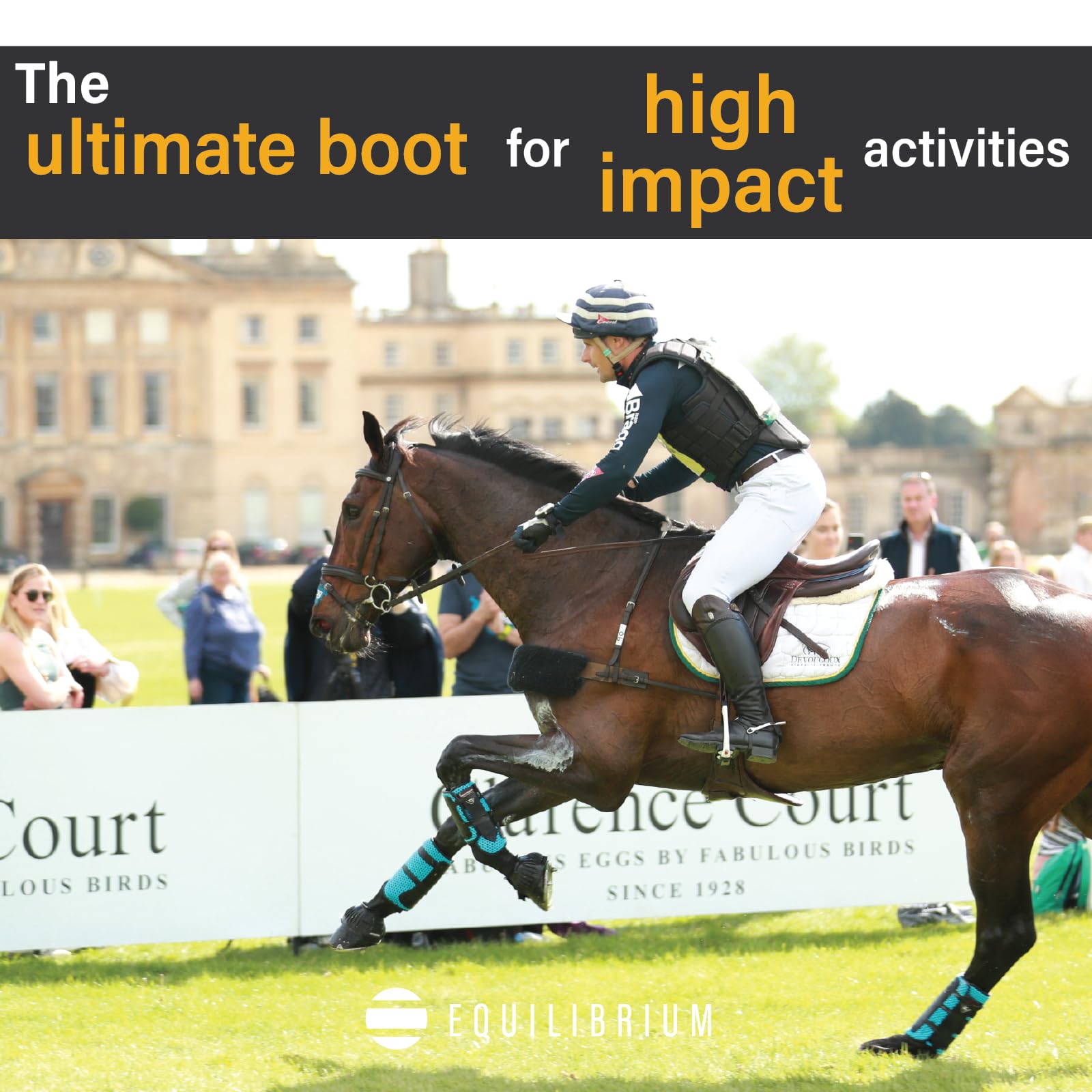 Equilibrium Tri-Zone Horse Impact Sports Boots (Small Front) (Black)