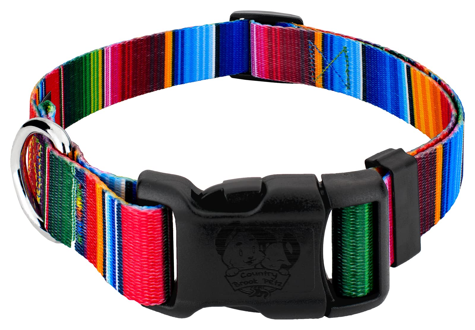 Country Brook Petz - Deluxe Serape Dog Collar - Made In The U.S.A. - Country And Western Collection Featuring Rustic Designs (5/